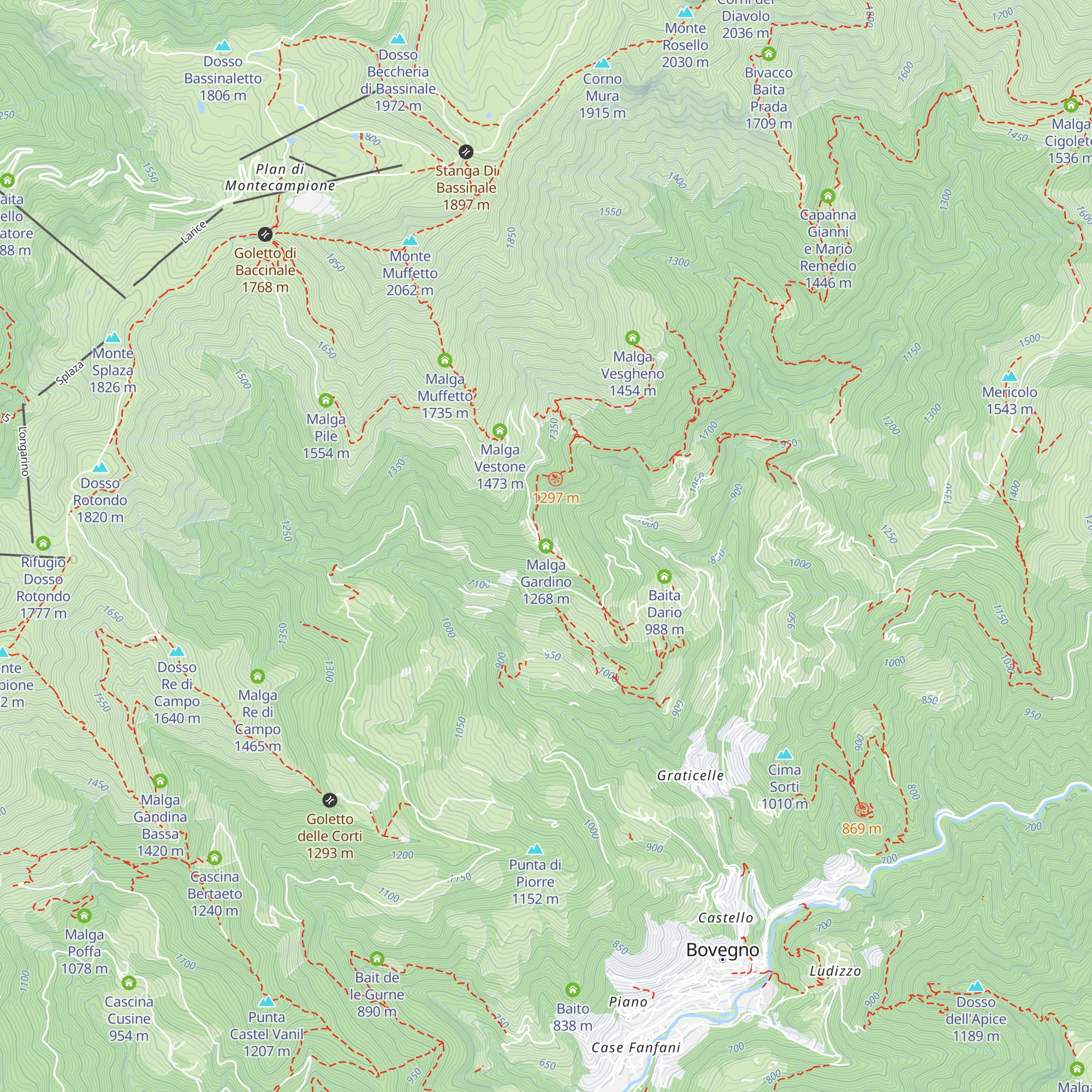Malga Gardino map