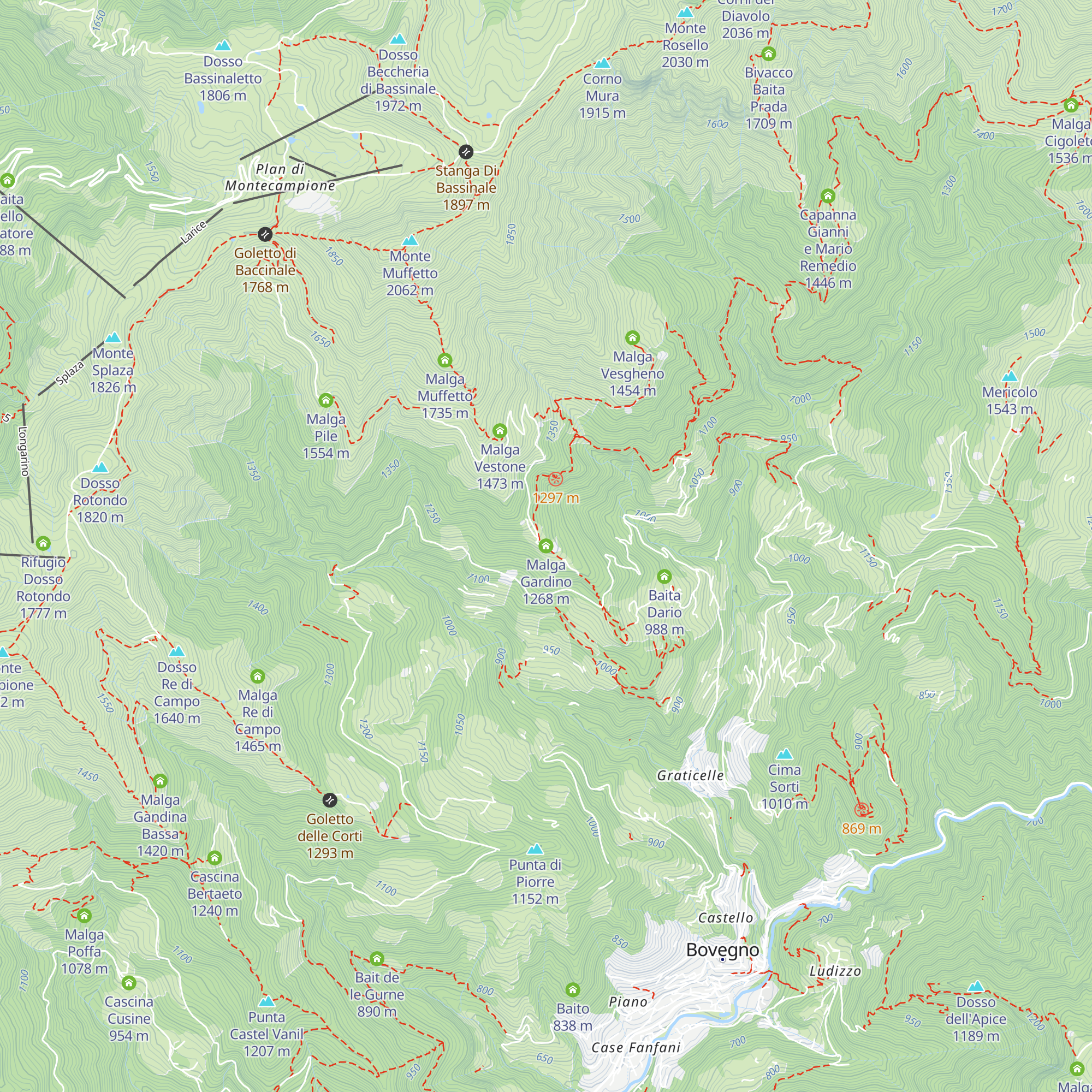 Malga Gardino map