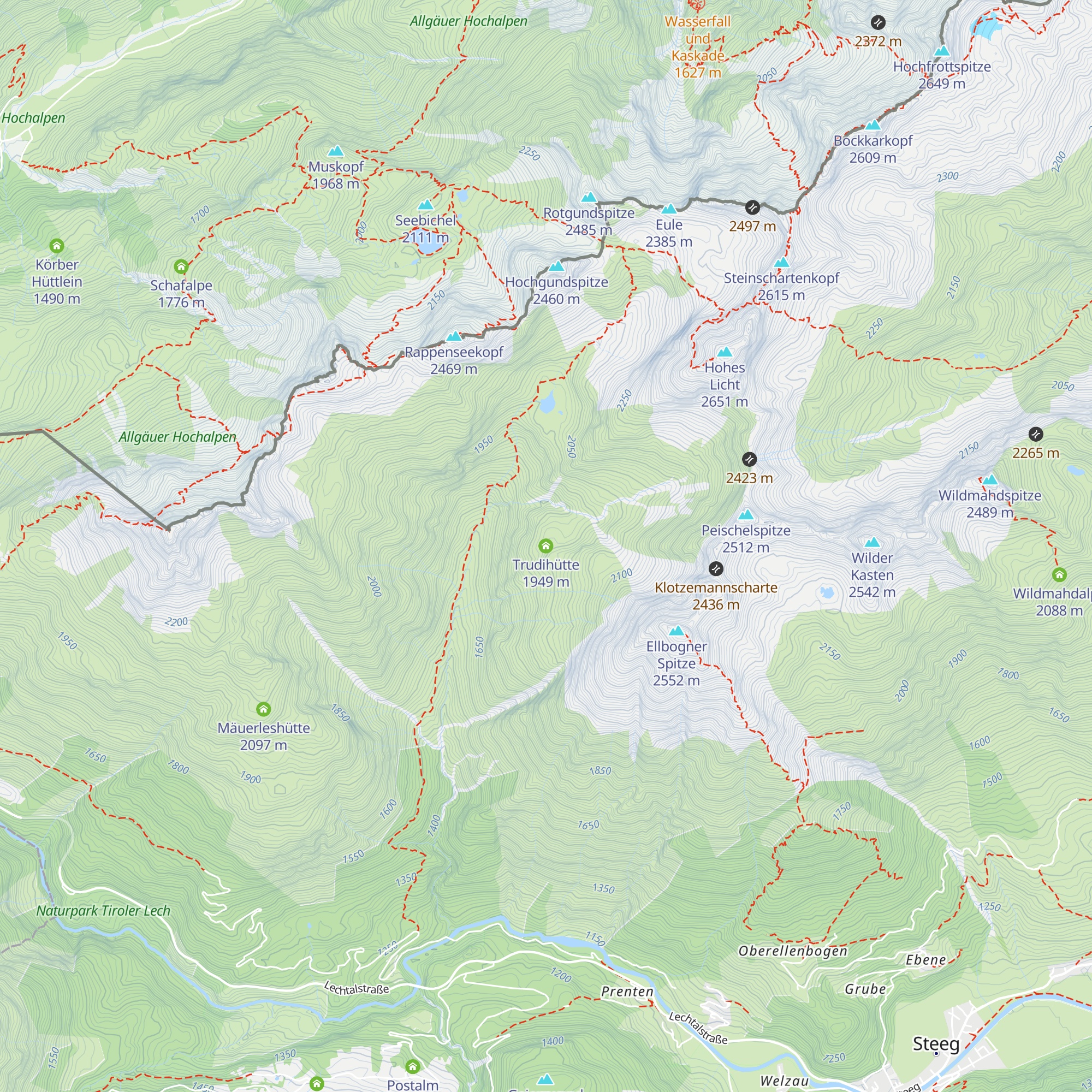 Trudihütte map