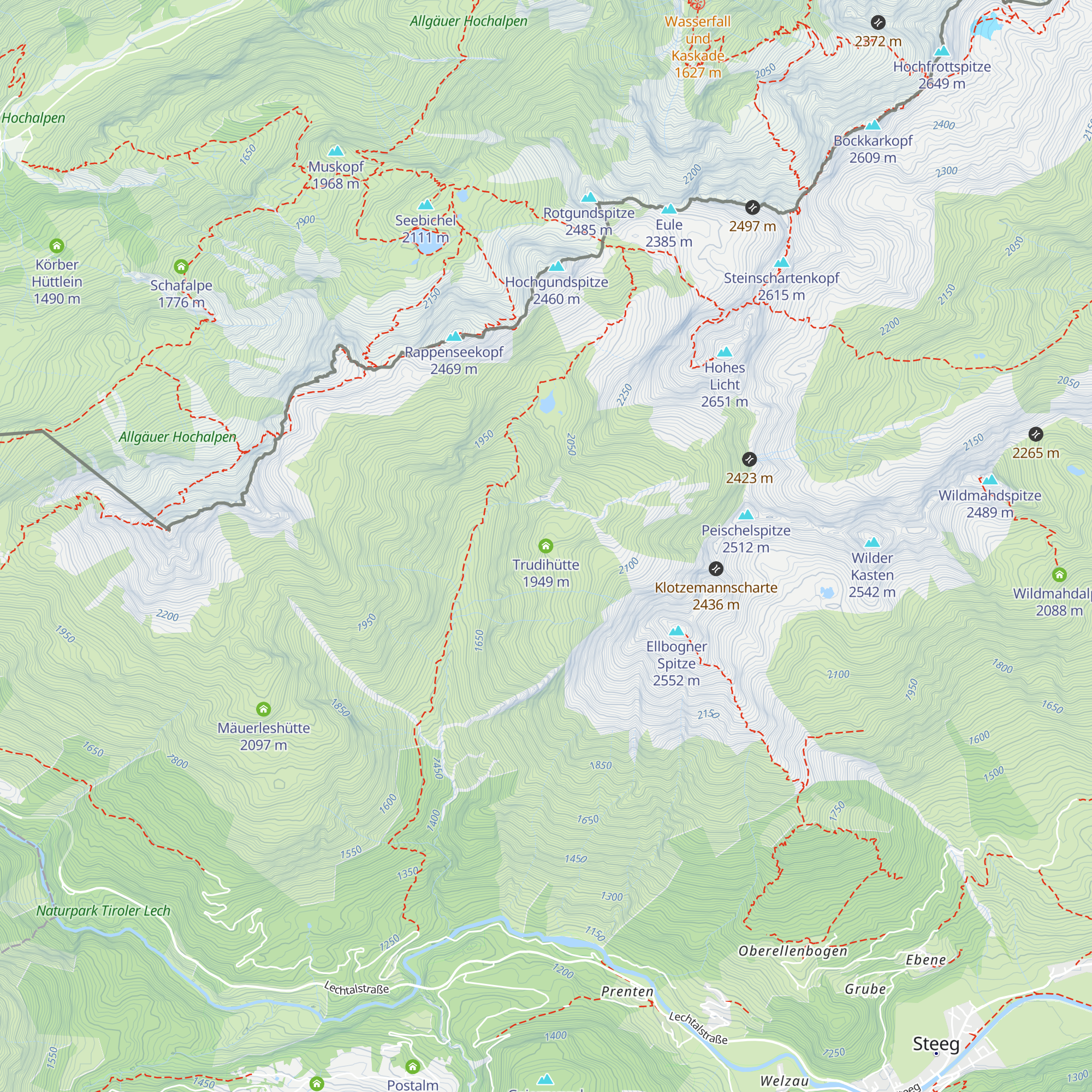 Trudihütte map