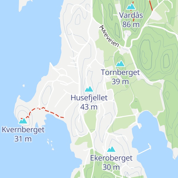 Map of Husefjellet