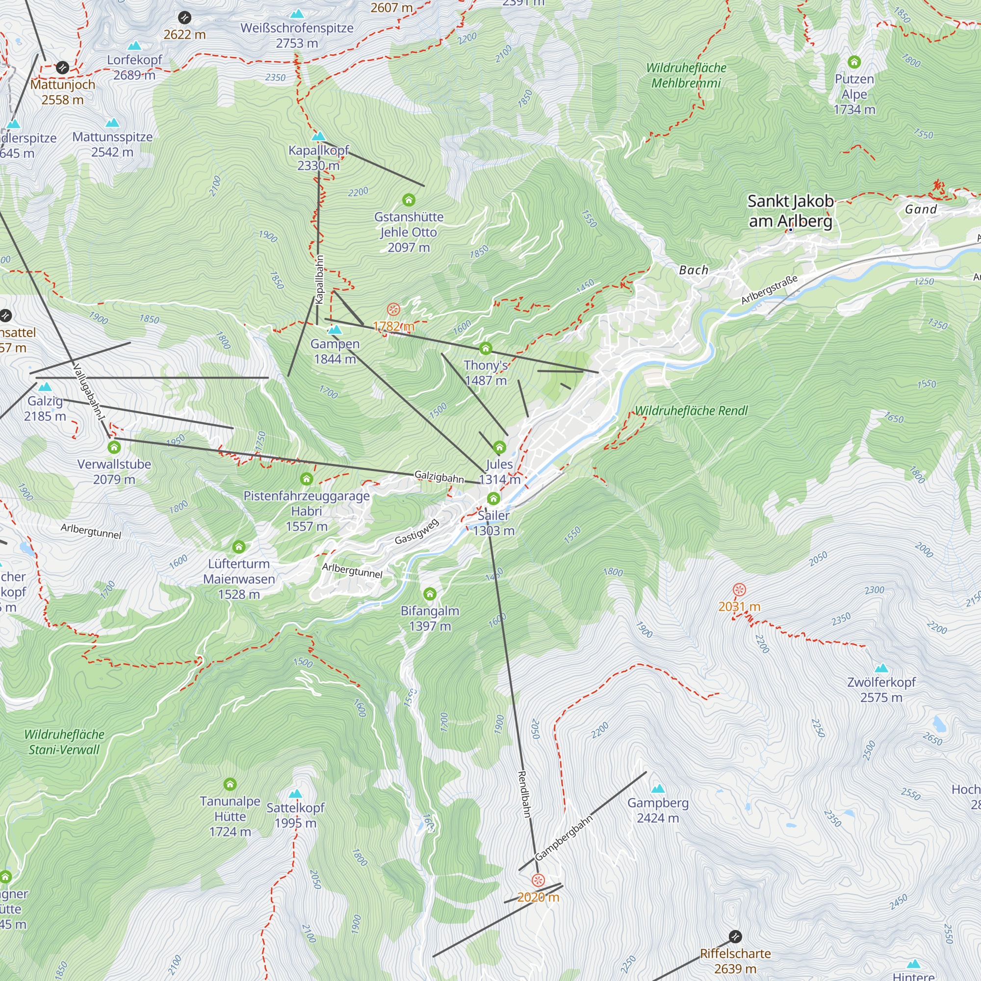 Galzig Bistrobar map