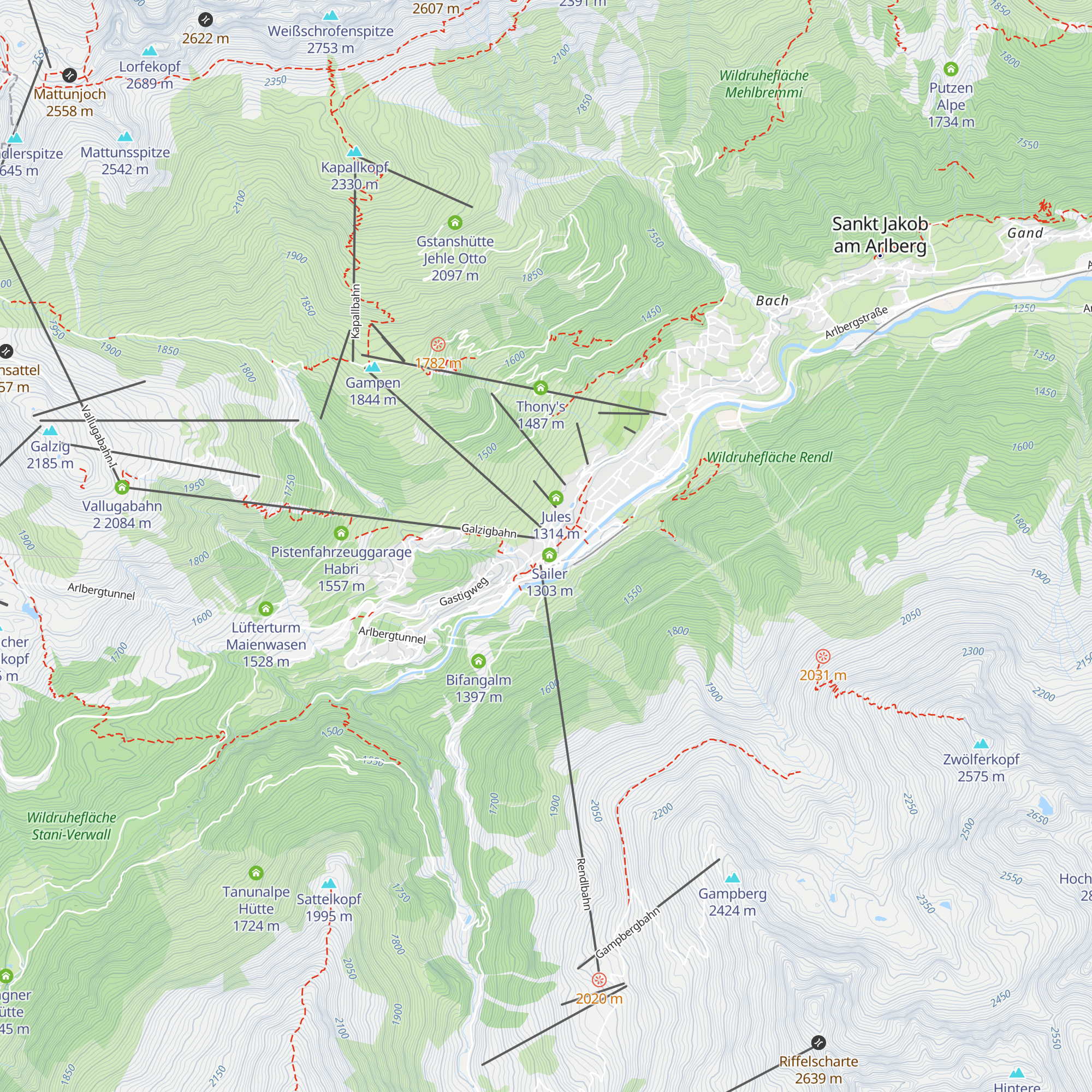 Galzig Bistrobar map