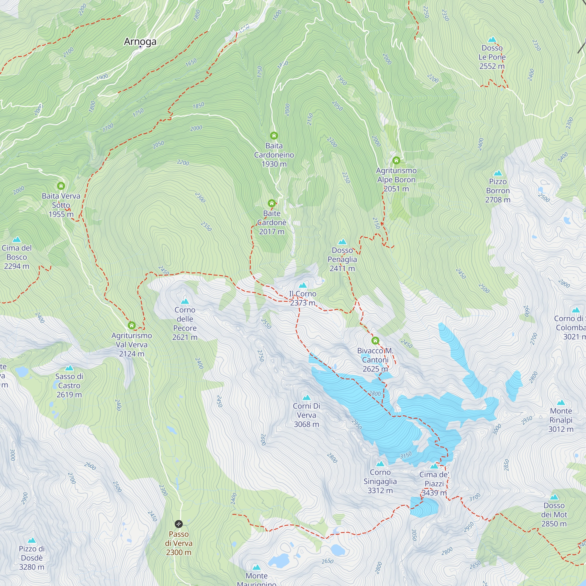 Bivacco P. Ferrario map