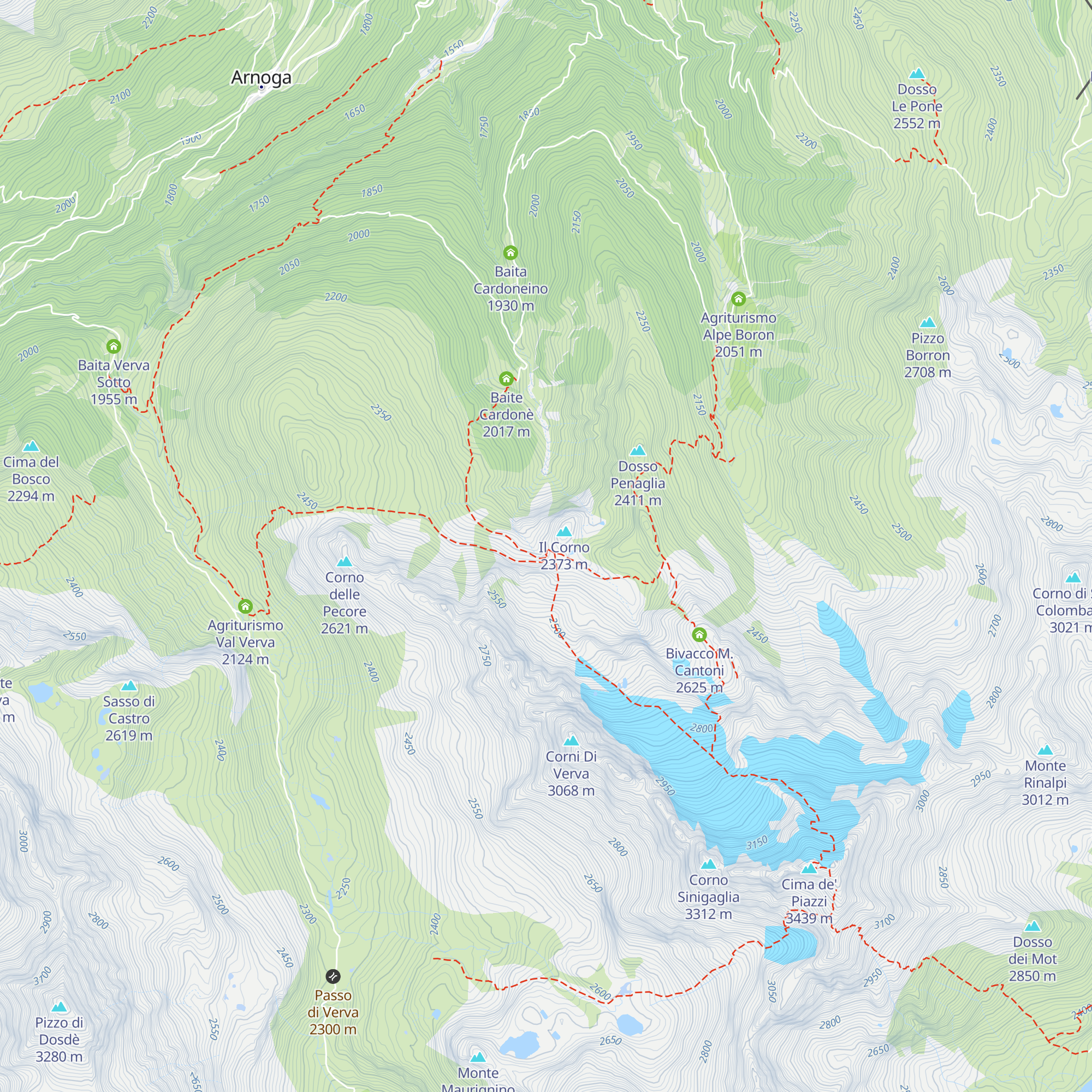 Bivacco P. Ferrario map