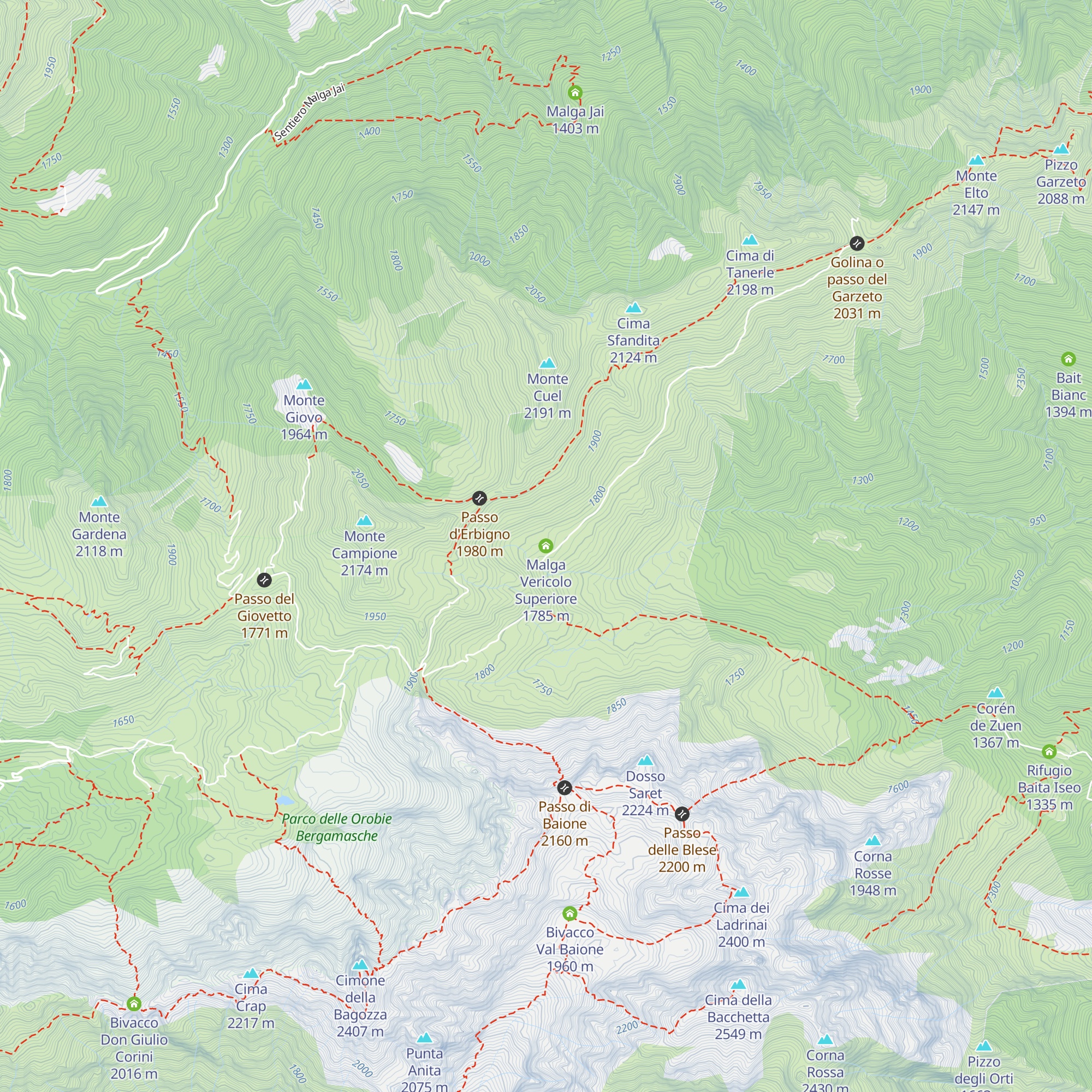 Malga Vericolo Superiore map