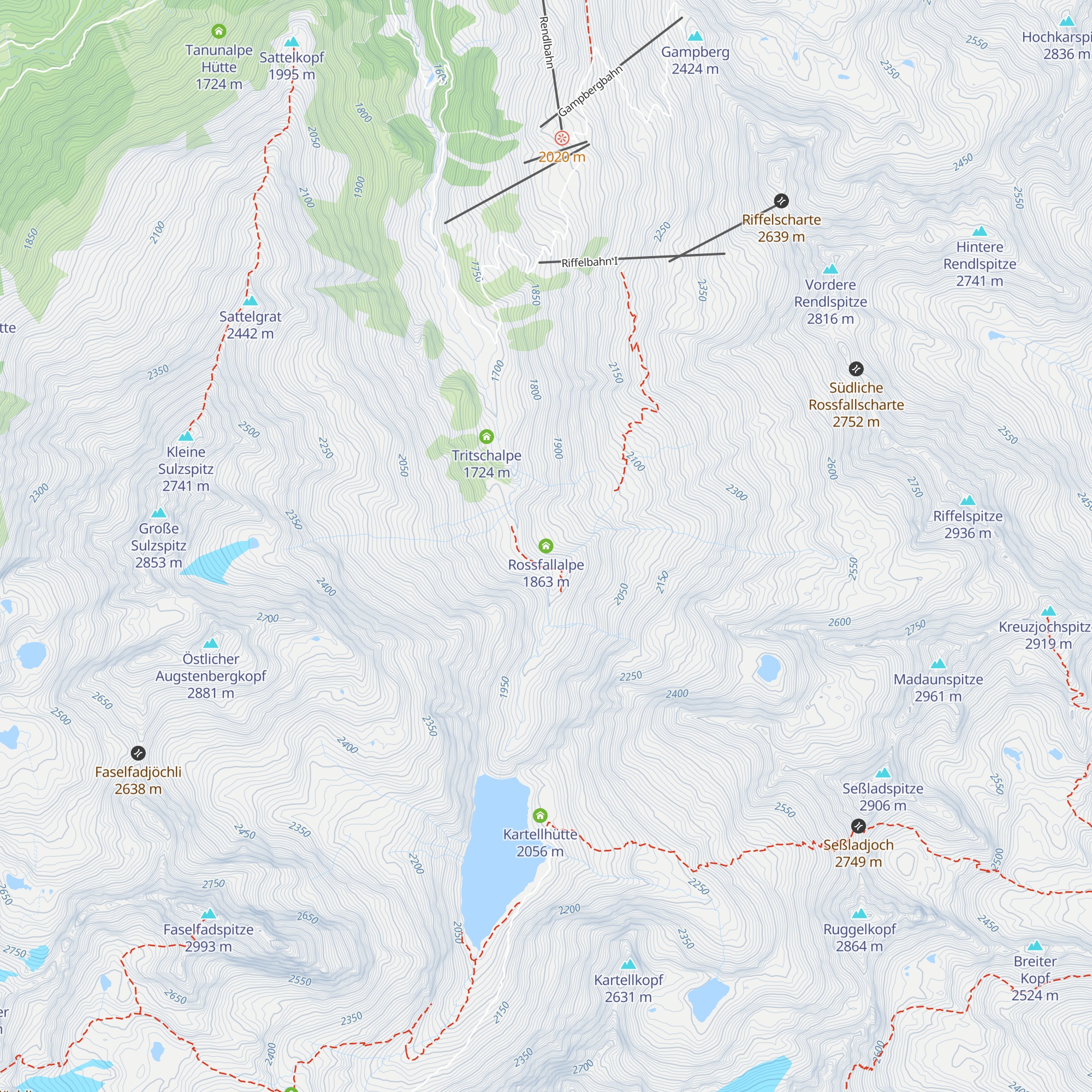 Rossfallalpe map