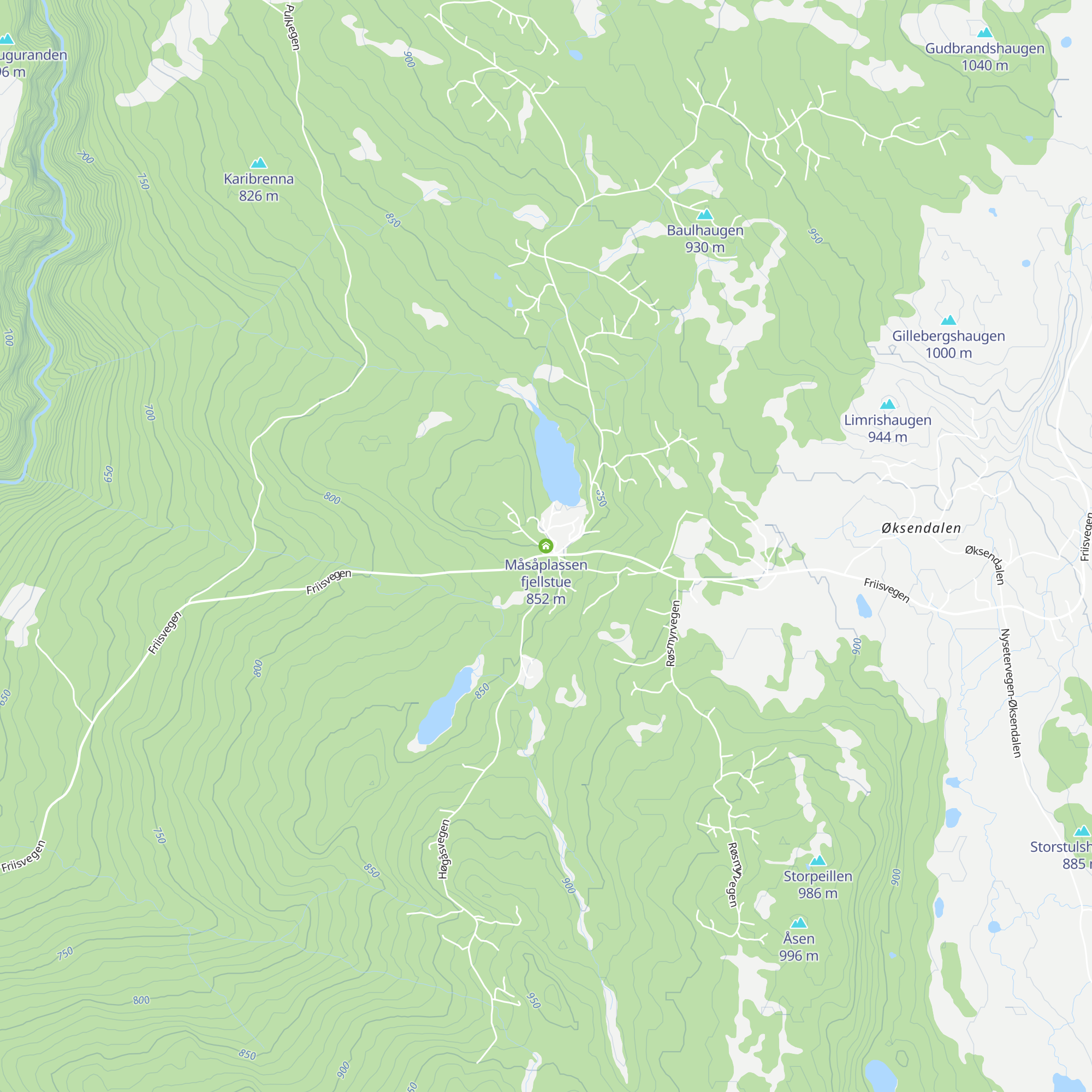 Måsåplassen fjellstue map