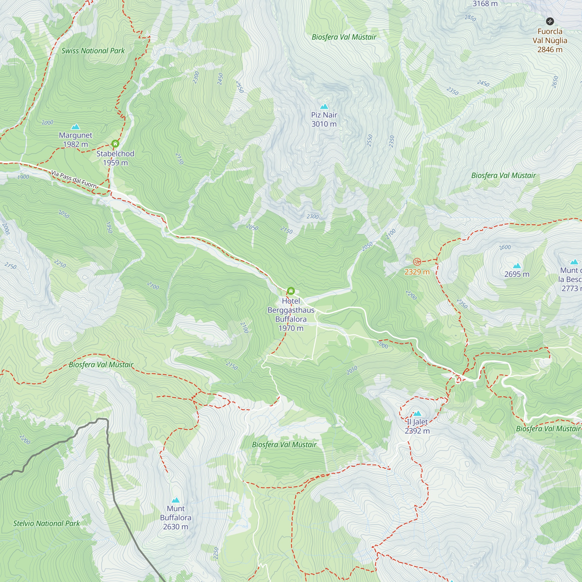 Hotel Berggasthaus Buffalora map