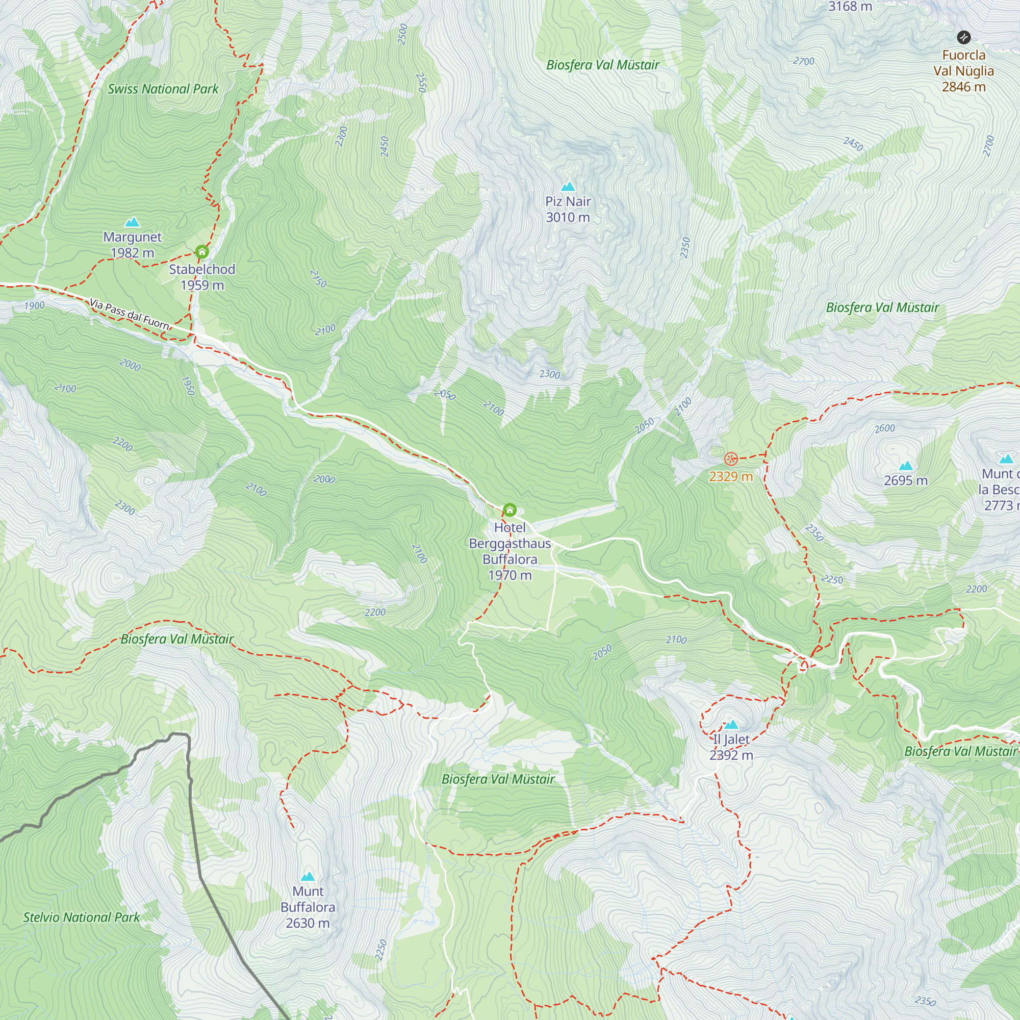 Hotel Berggasthaus Buffalora map