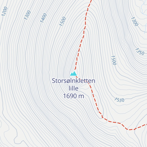 Map of Storsølnkletten lille