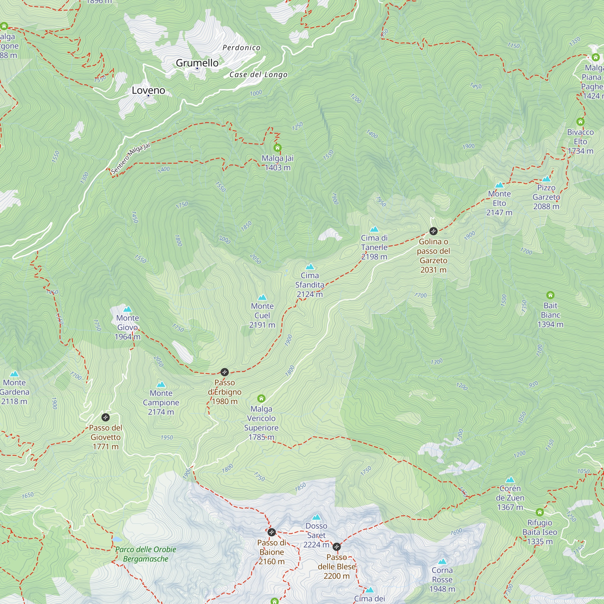 Malga Cuel map
