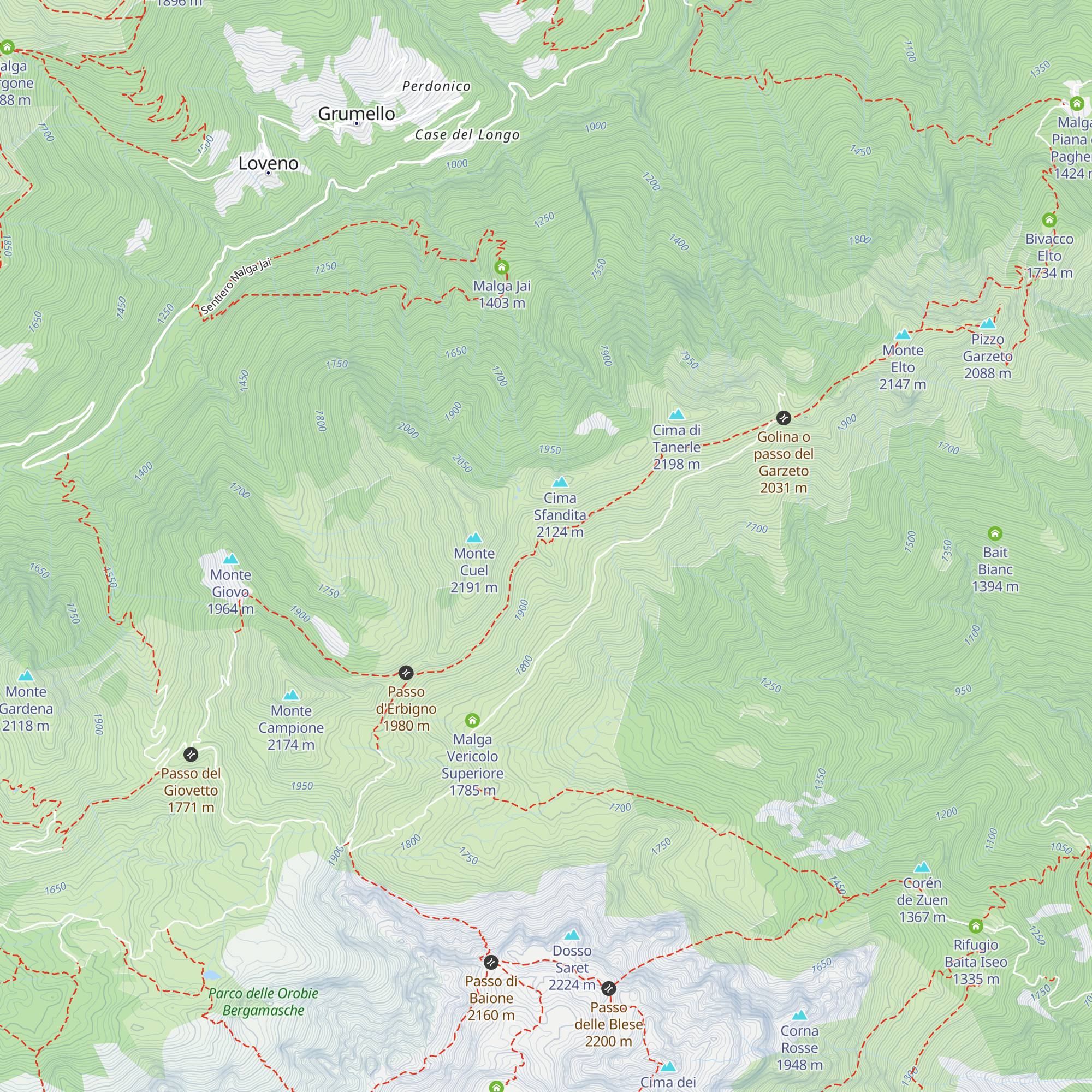 Malga Cuel map