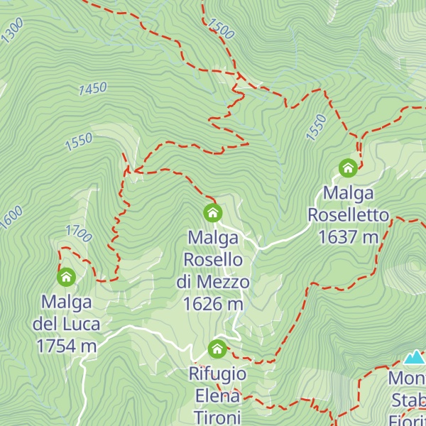 Map of Malga Rosello di Mezzo