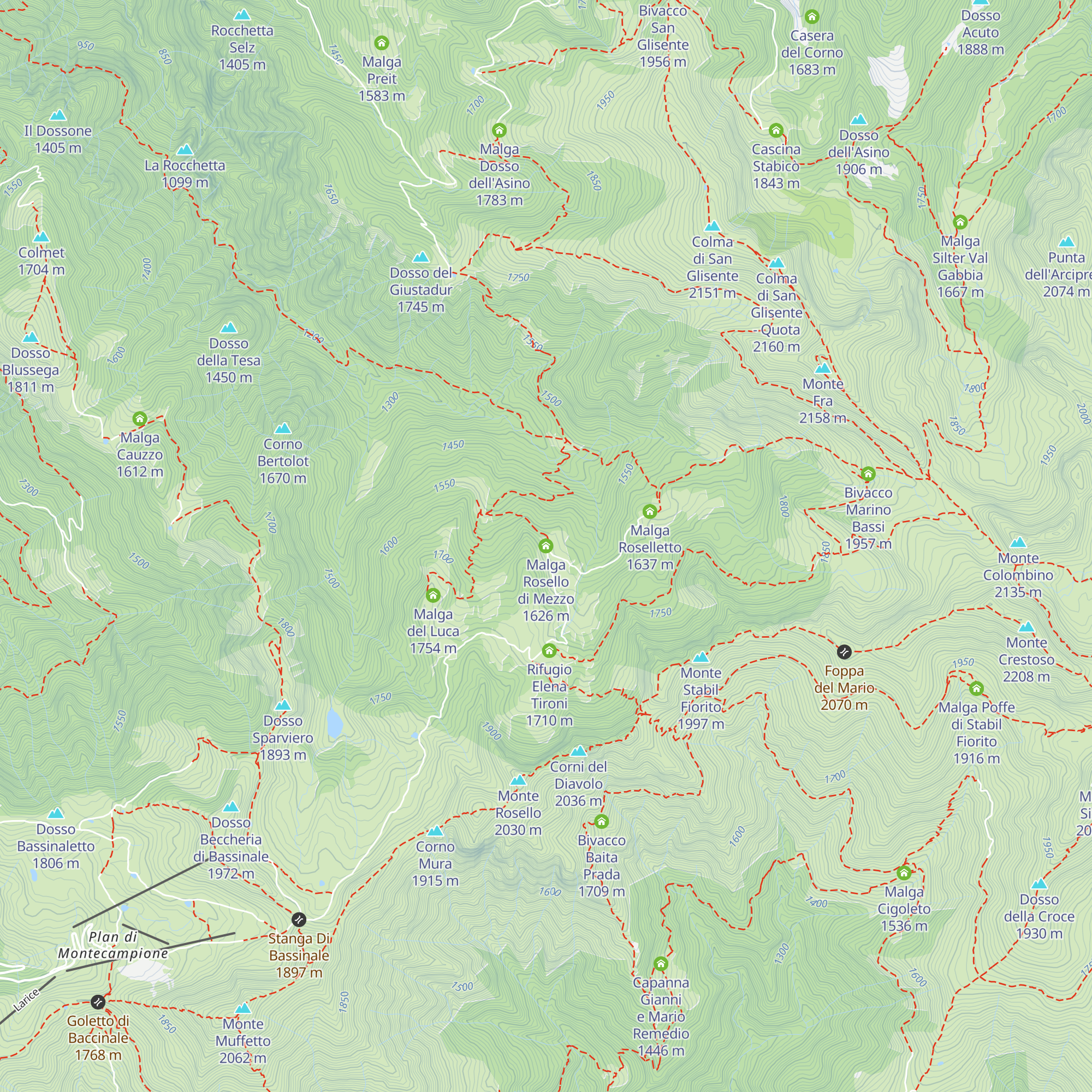 Malga Rosello di Mezzo map