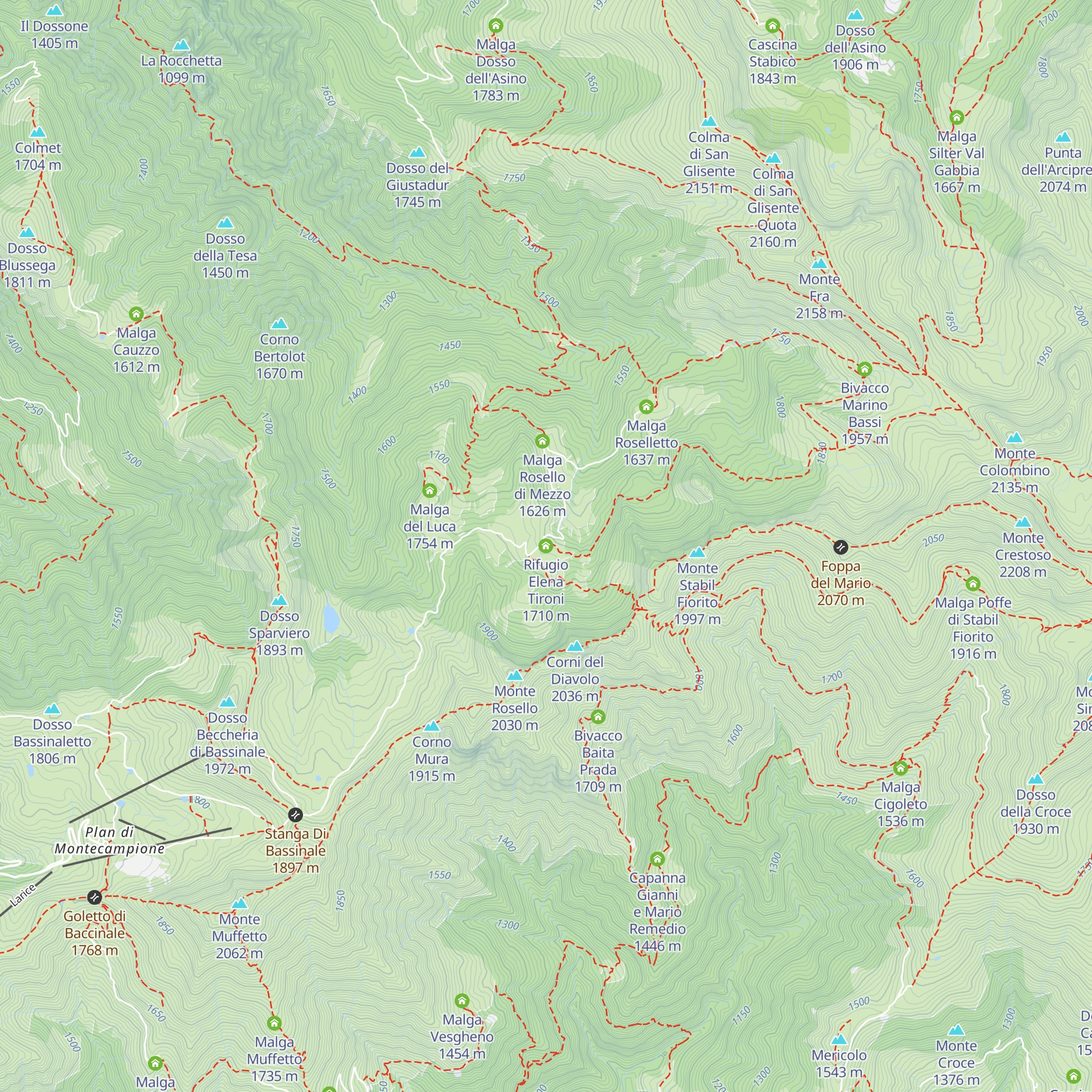 Rifugio Elena Tironi map
