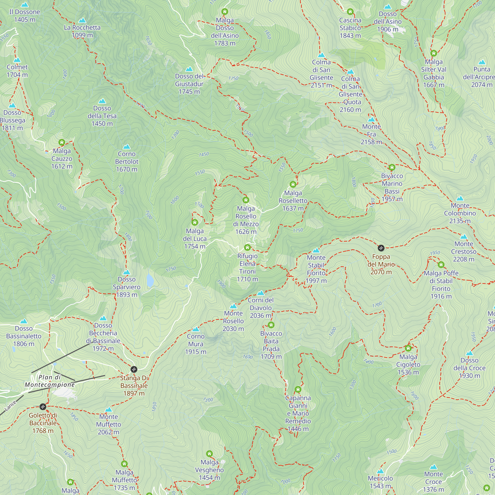 Rifugio Elena Tironi map