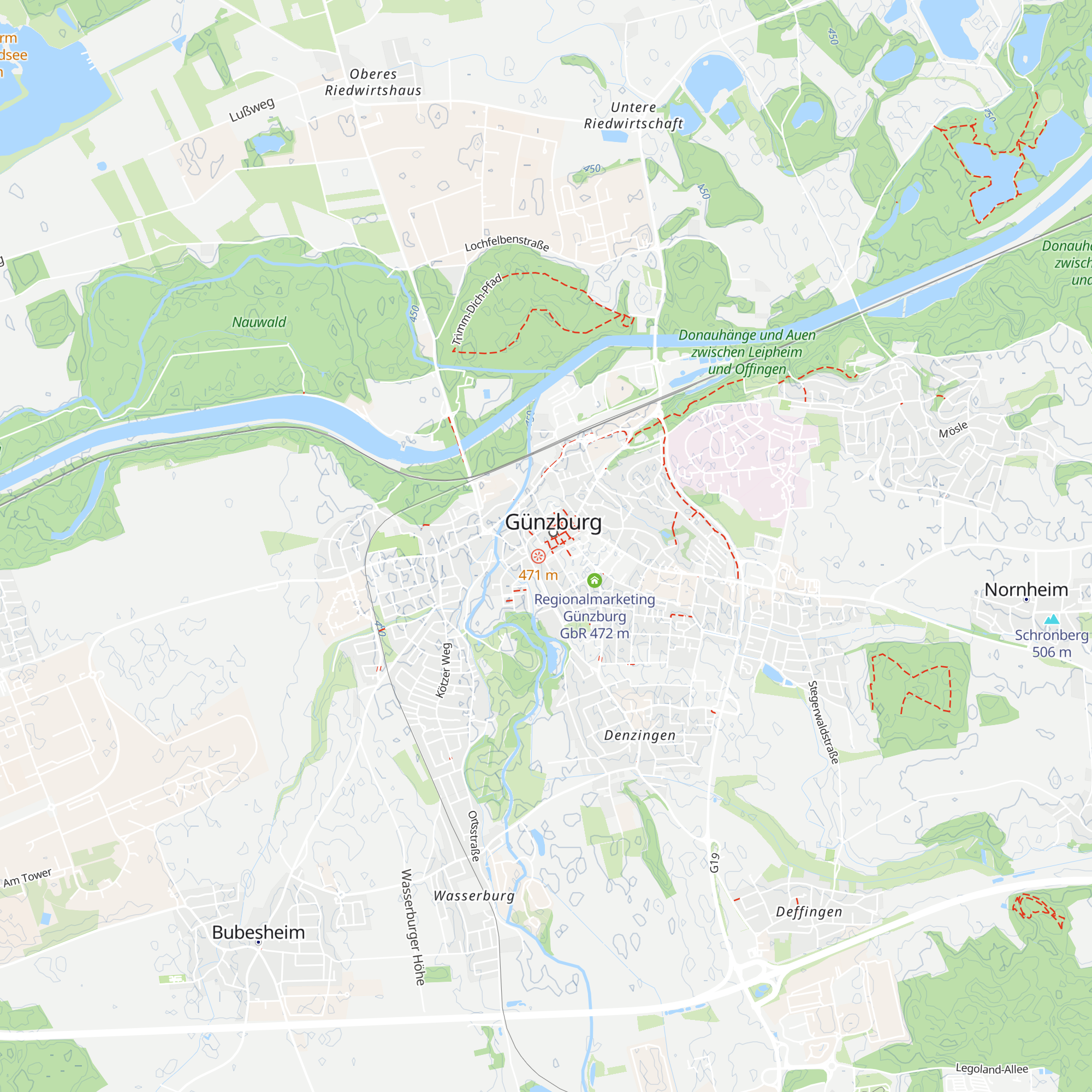 Tourist-Information Günzburg-Leipheim map