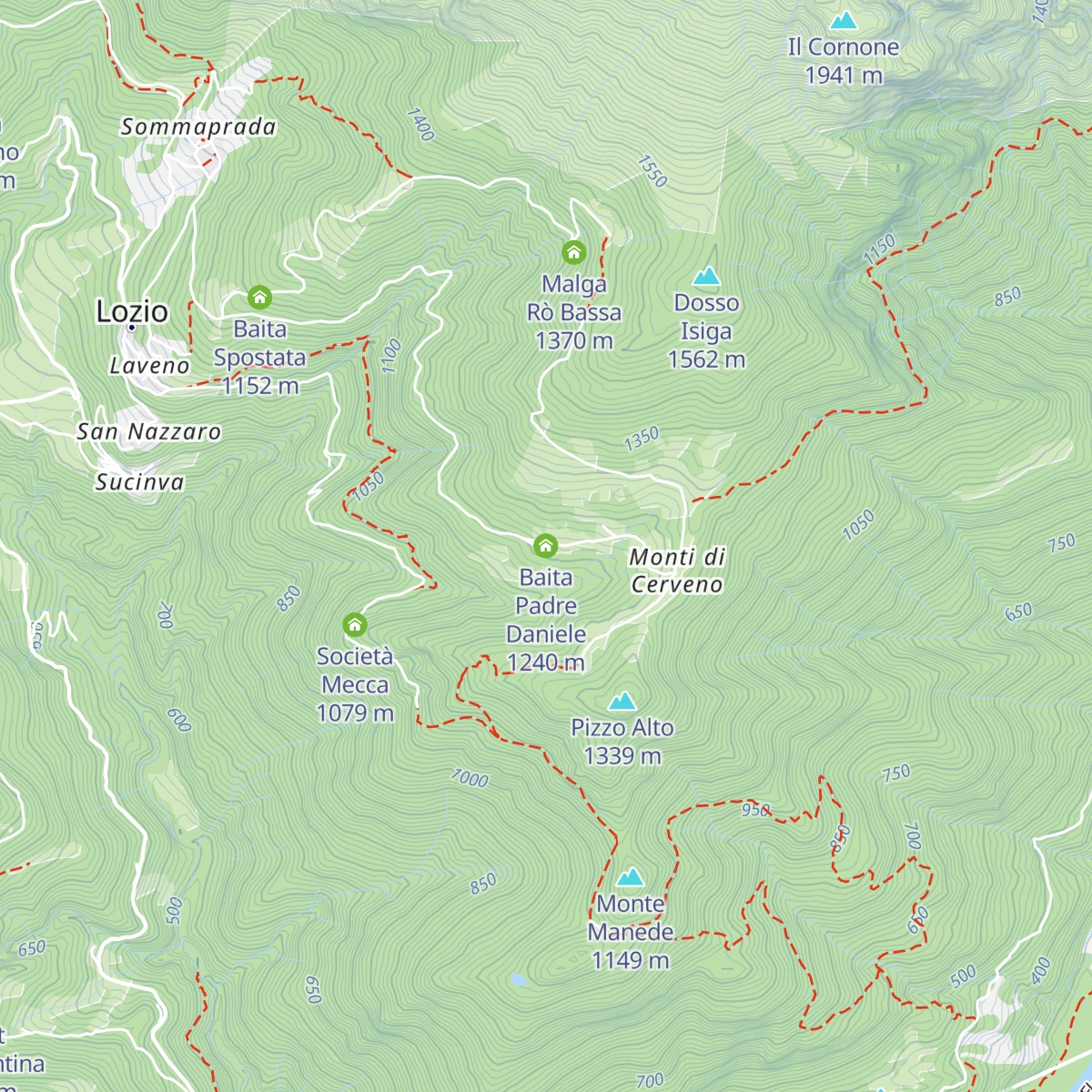 Baita Padre Daniele map