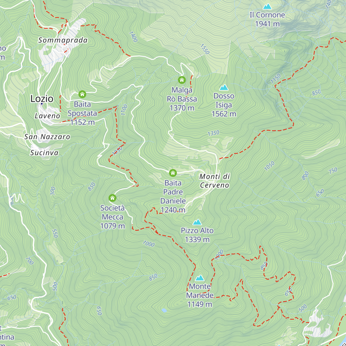 Baita Padre Daniele map