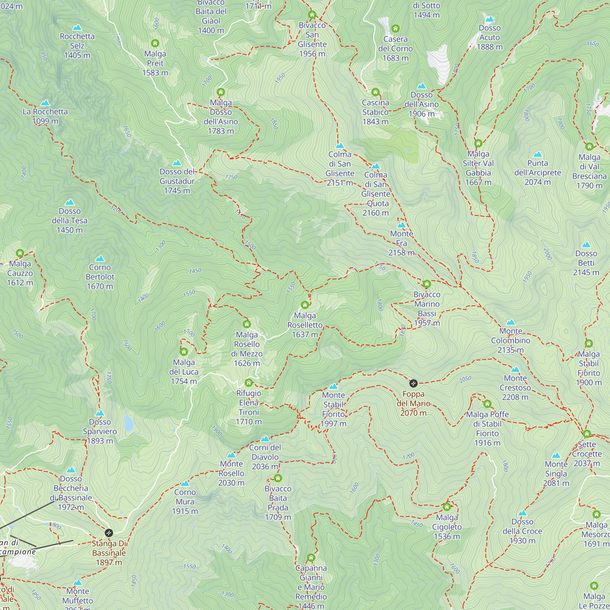 Malga Roselletto map