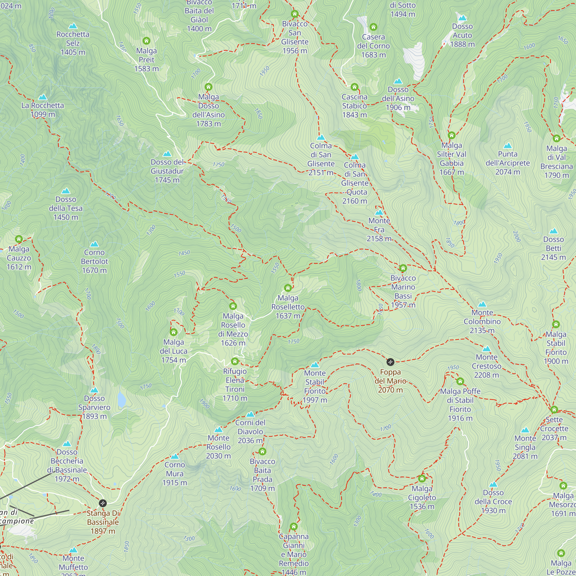 Malga Roselletto map