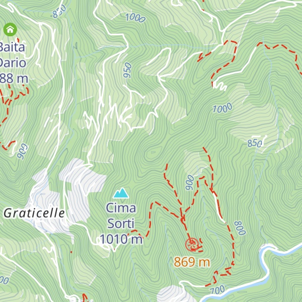 Map of Cima Valli Scave