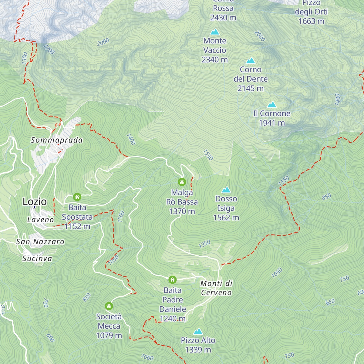 Malga Rò Bassa map