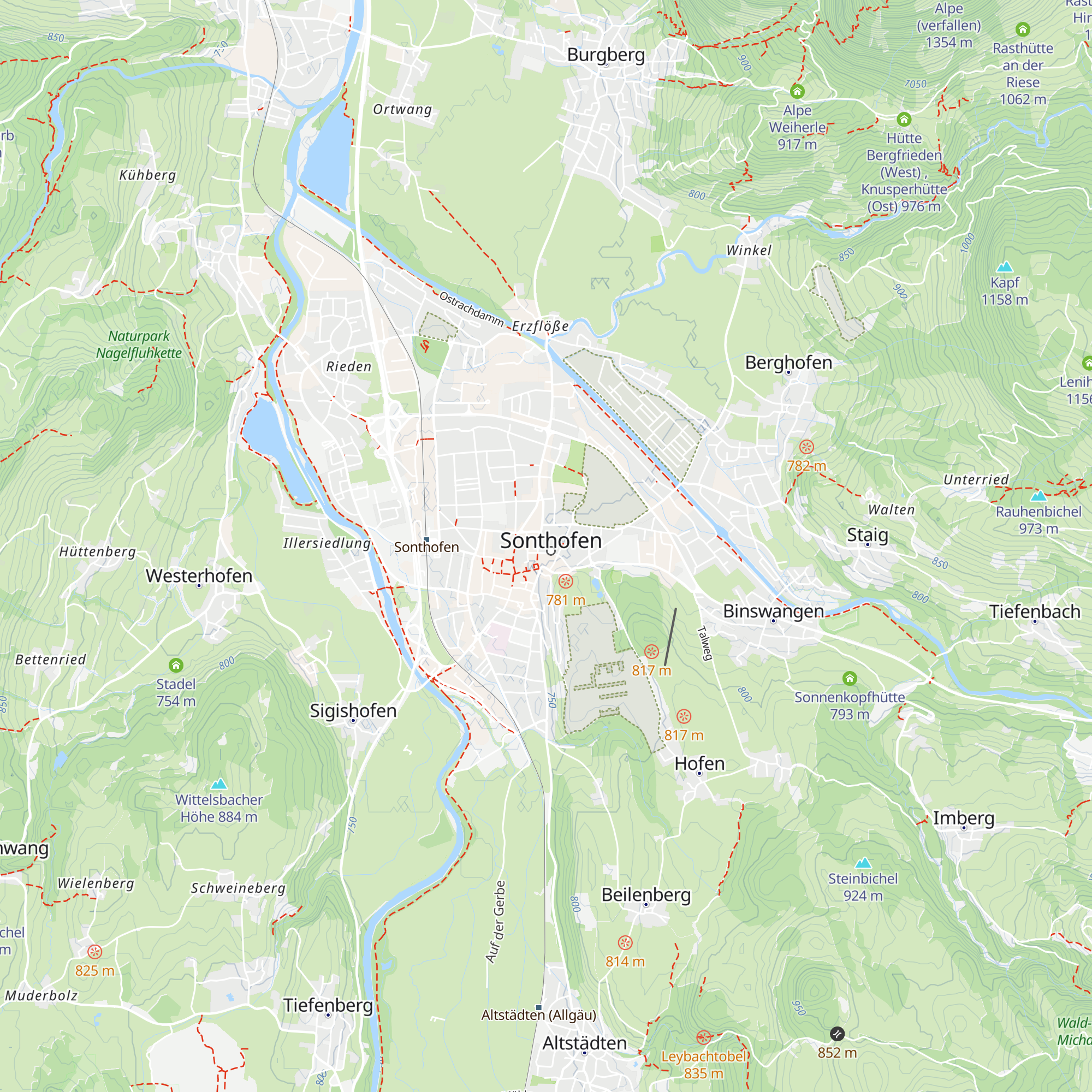 Tourist-Info Sonthofen map
