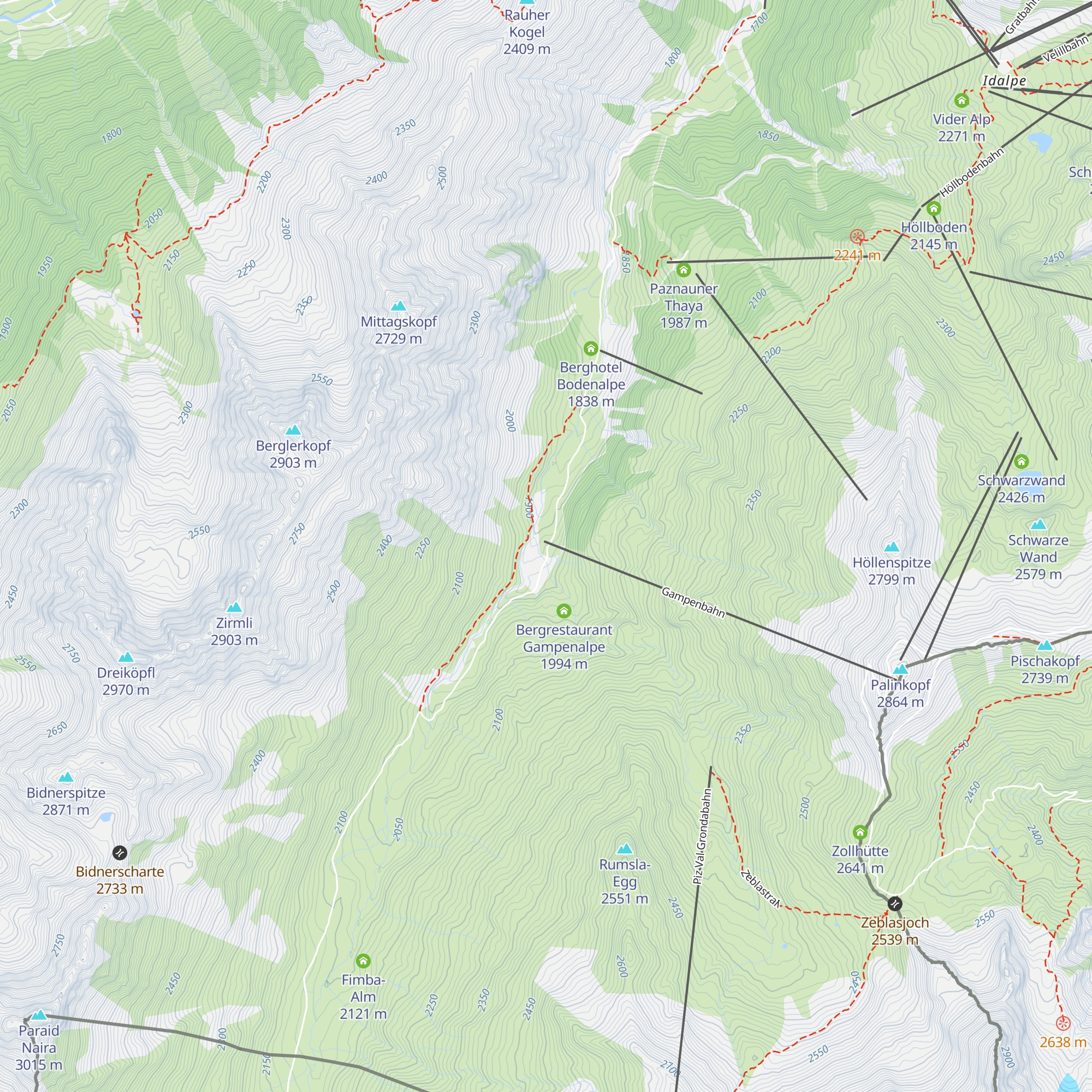 Ischgl Slope Food map