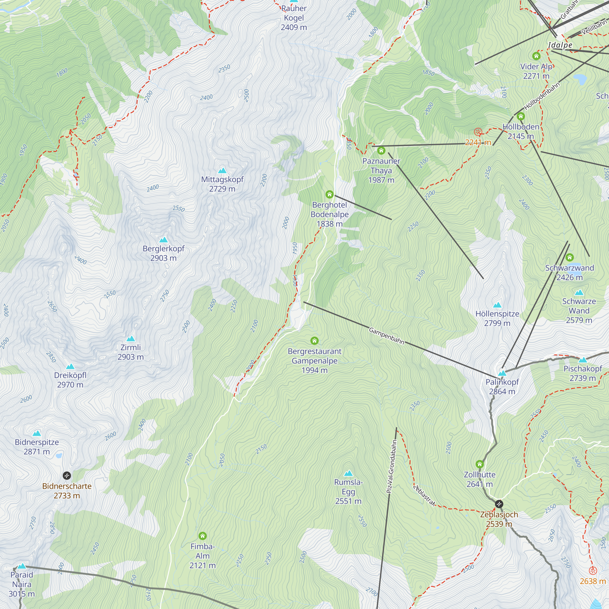 Ischgl Slope Food map