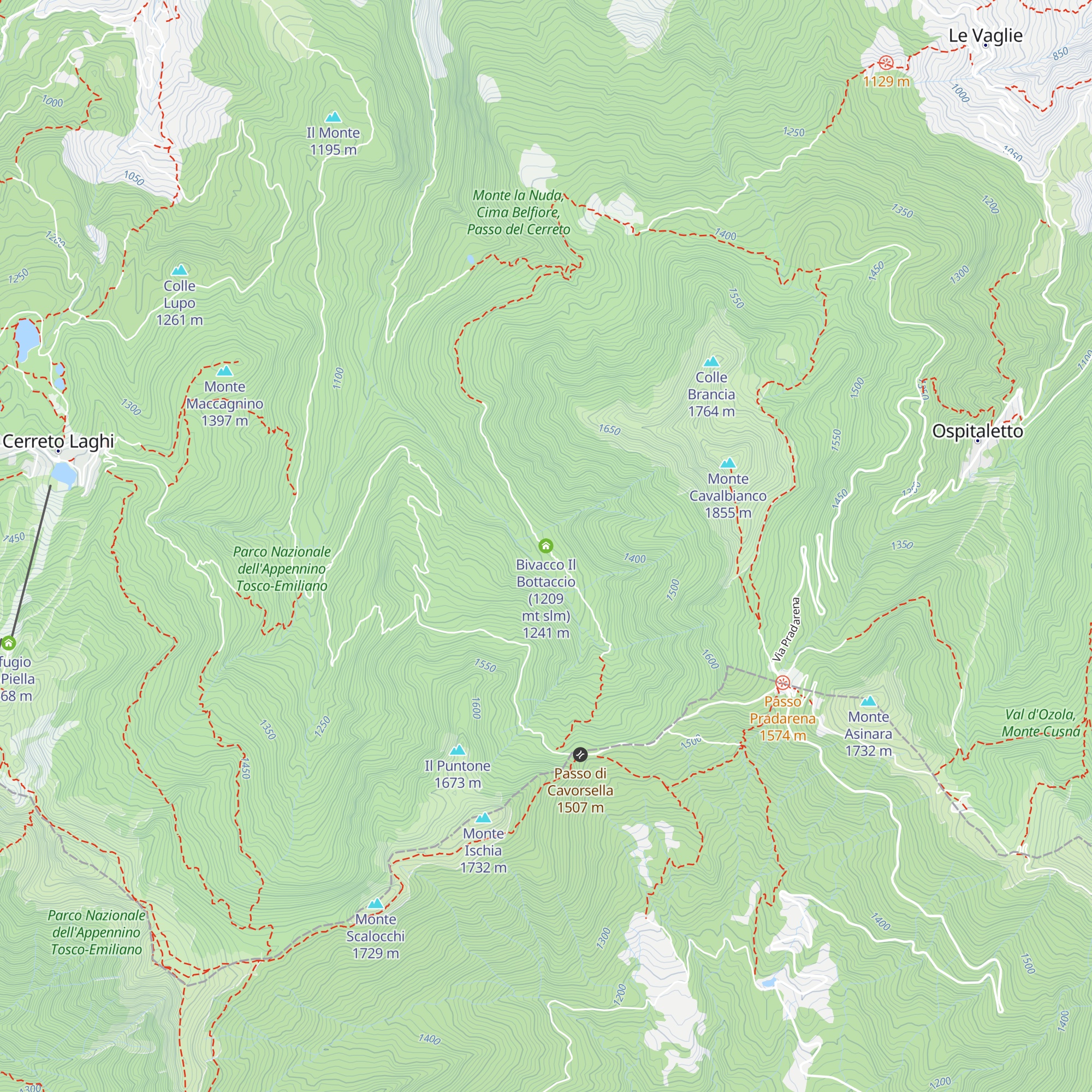 Bivacco Il Bottaccio (1209 mt slm) map