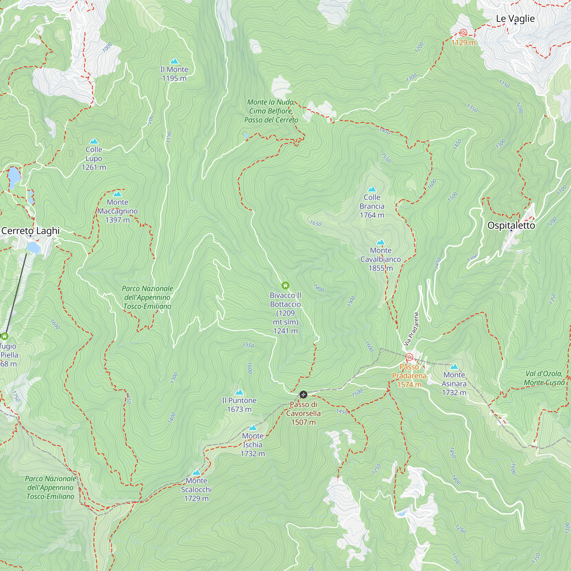 Bivacco Il Bottaccio (1209 mt slm) map