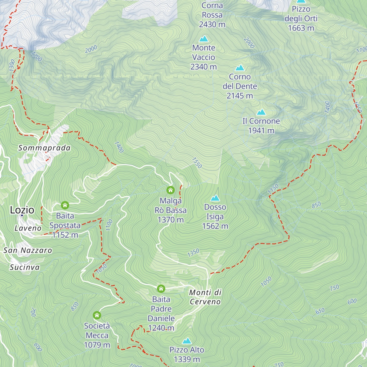 Malga Rò map