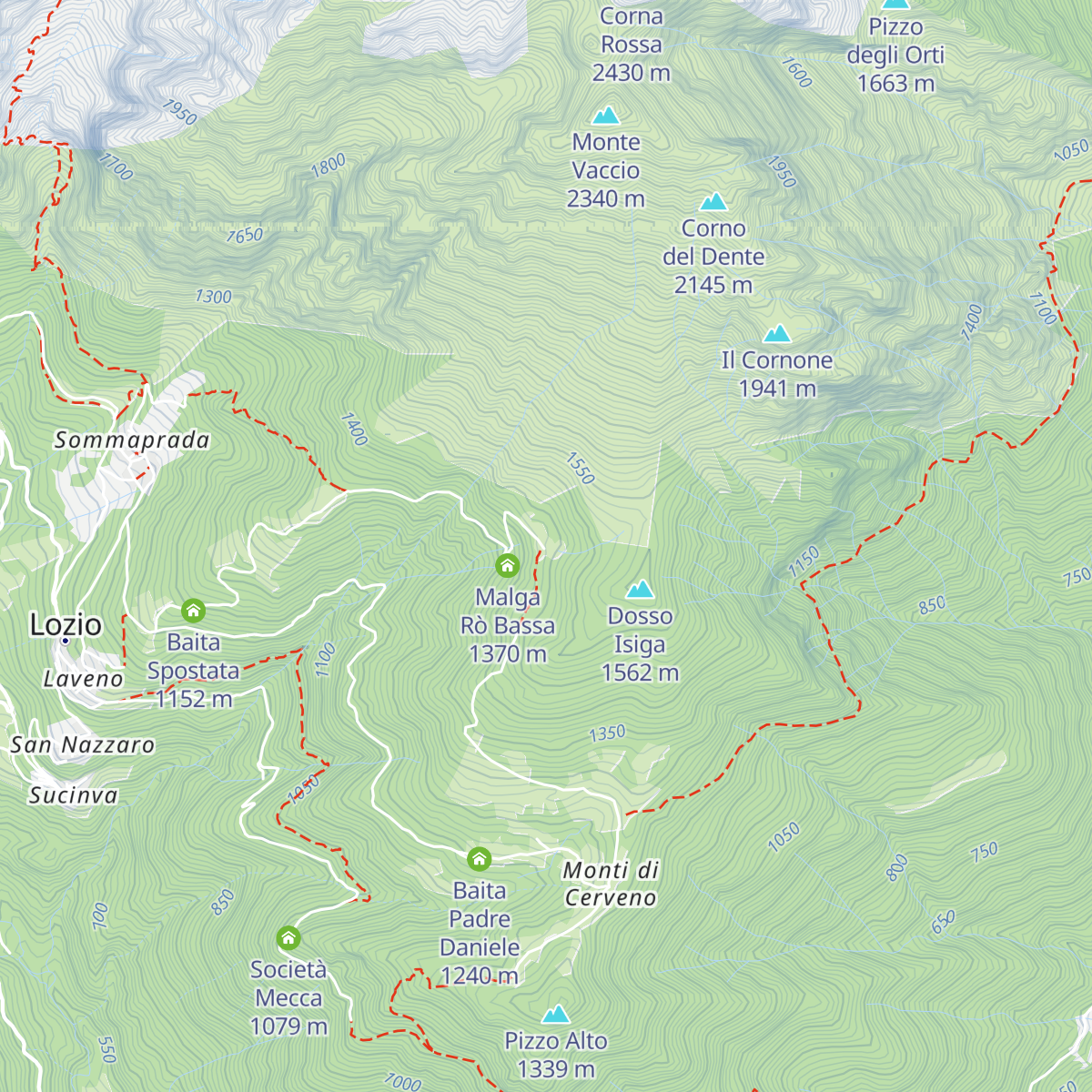 Malga Rò map