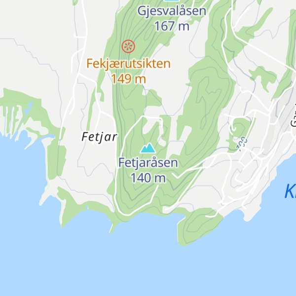 Map of Fetjaråsen