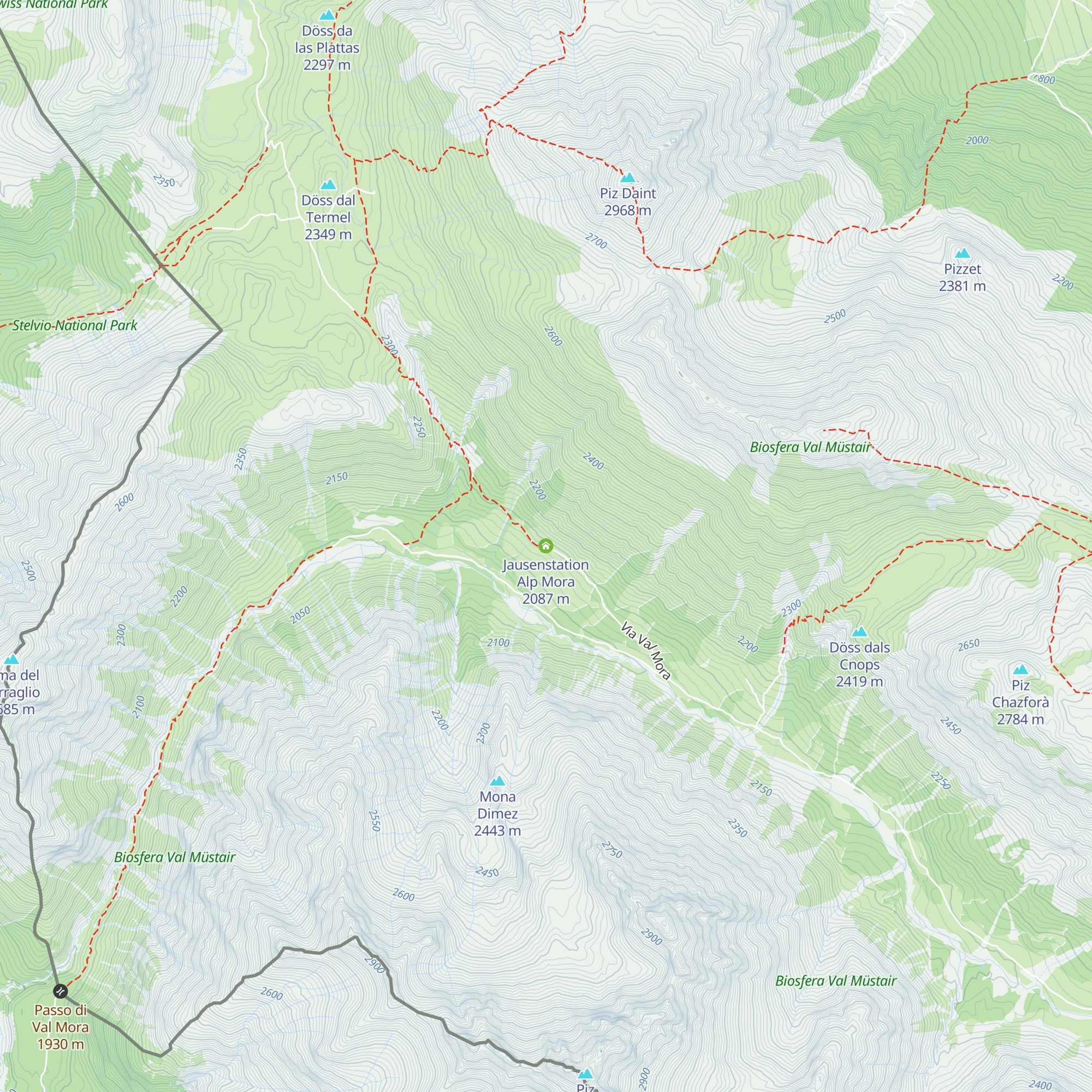 Jausenstation Alp Mora map