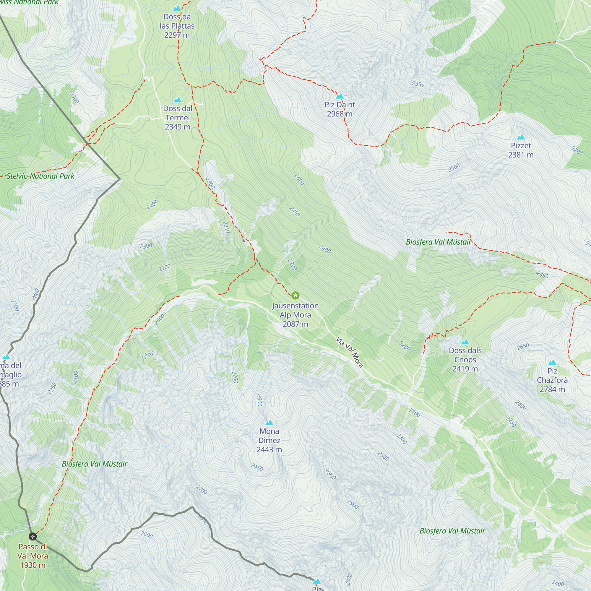 Jausenstation Alp Mora map