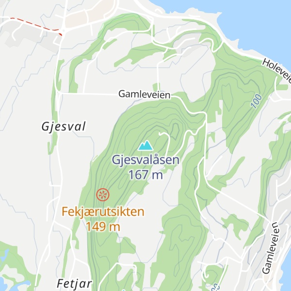 Map of Gjesvalåsen