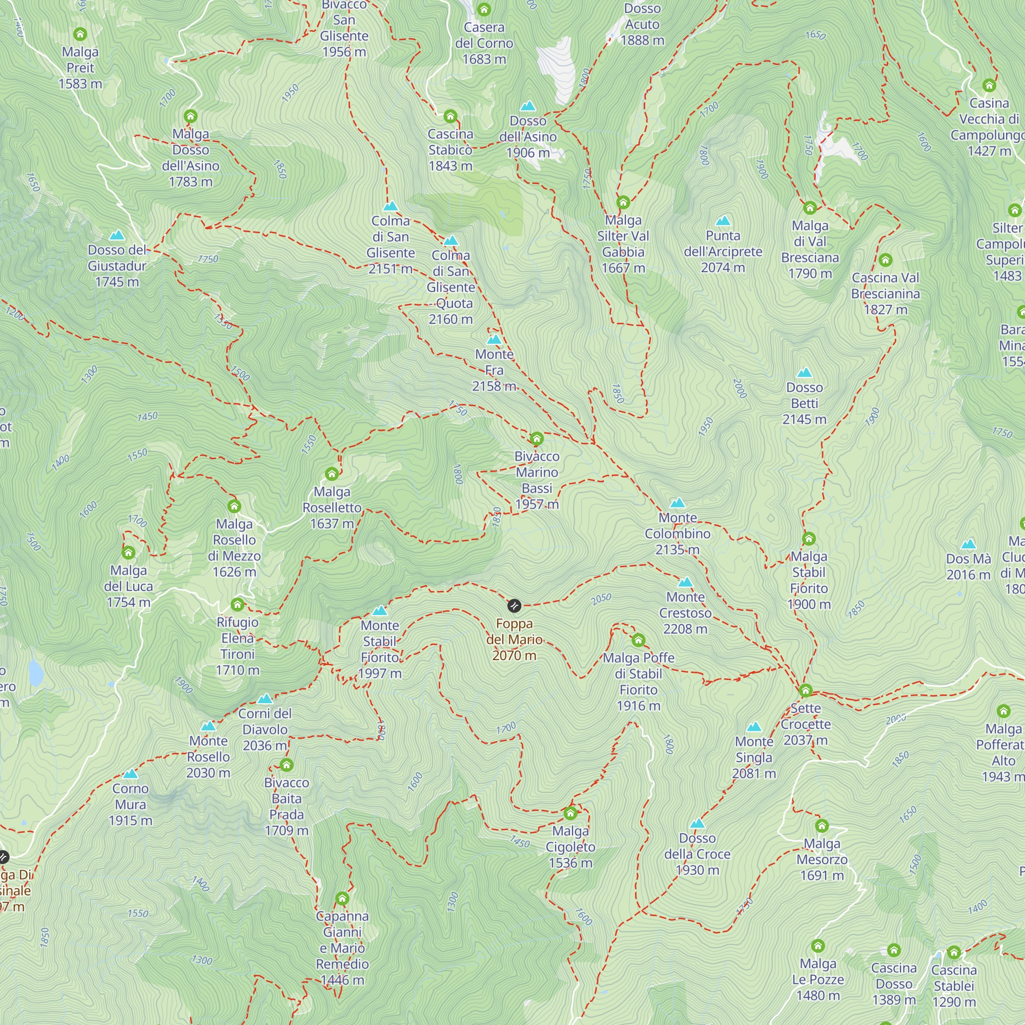Malga Rosellino map
