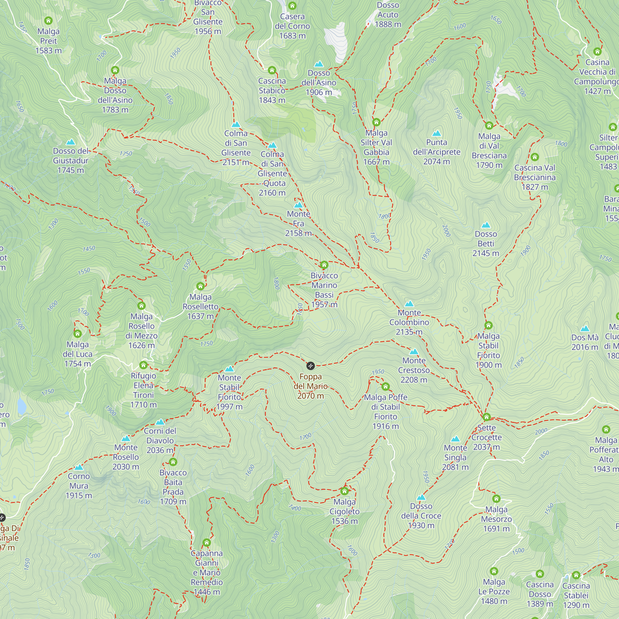 Malga Rosellino map