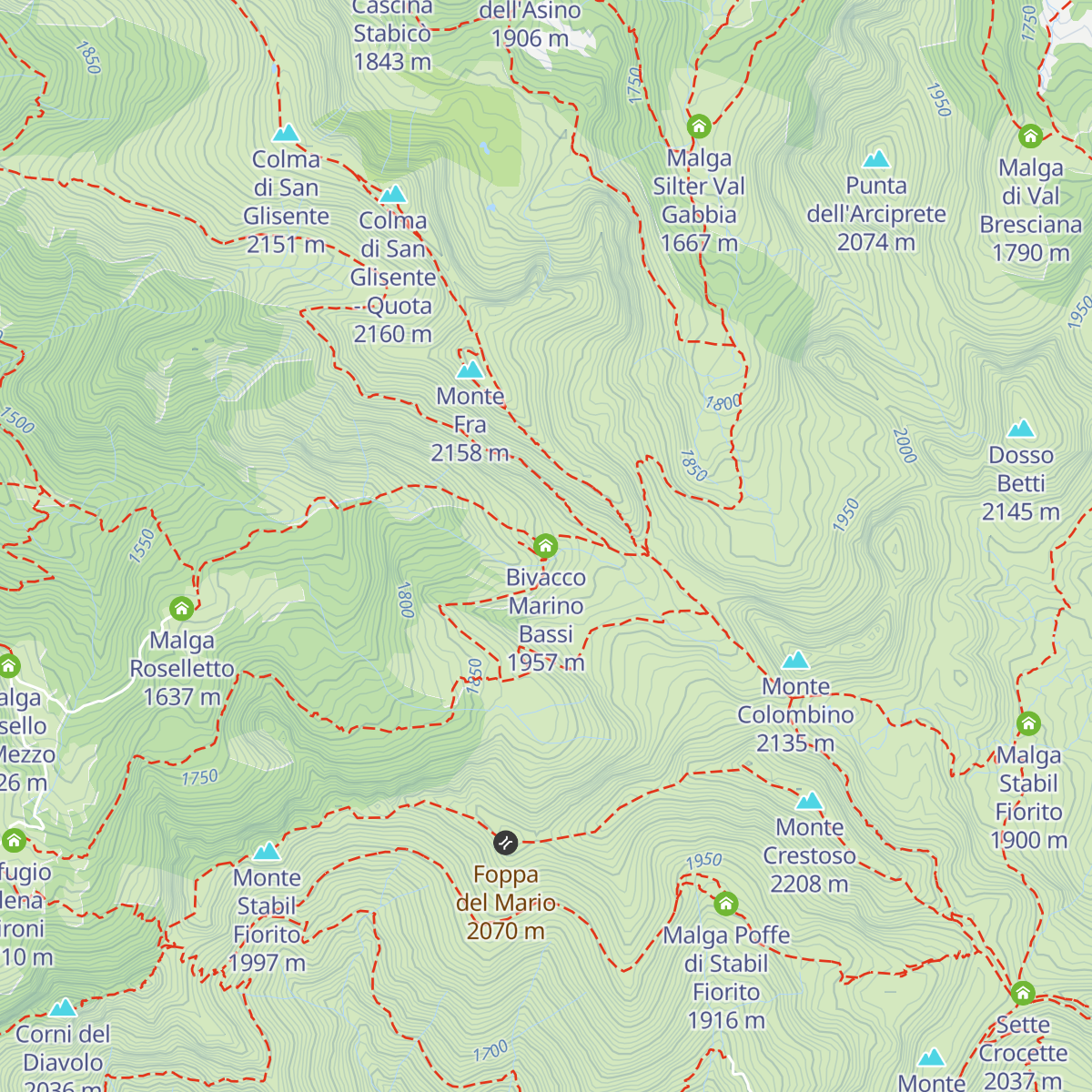 Bivacco Marino Bassi map