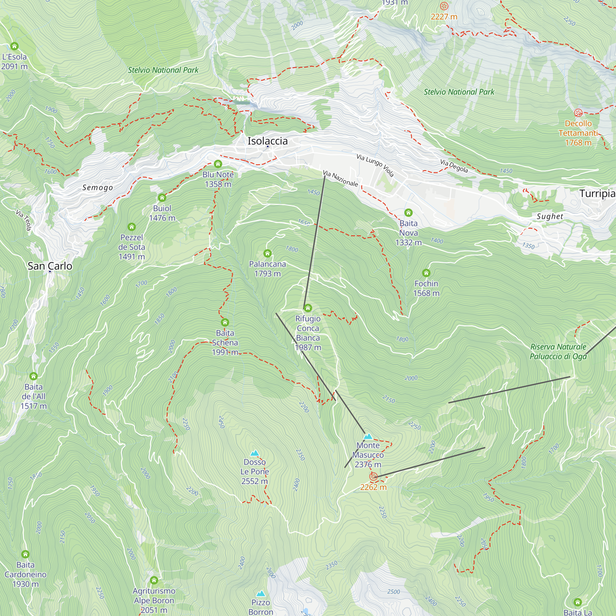 Rifugio Conca Bianca map
