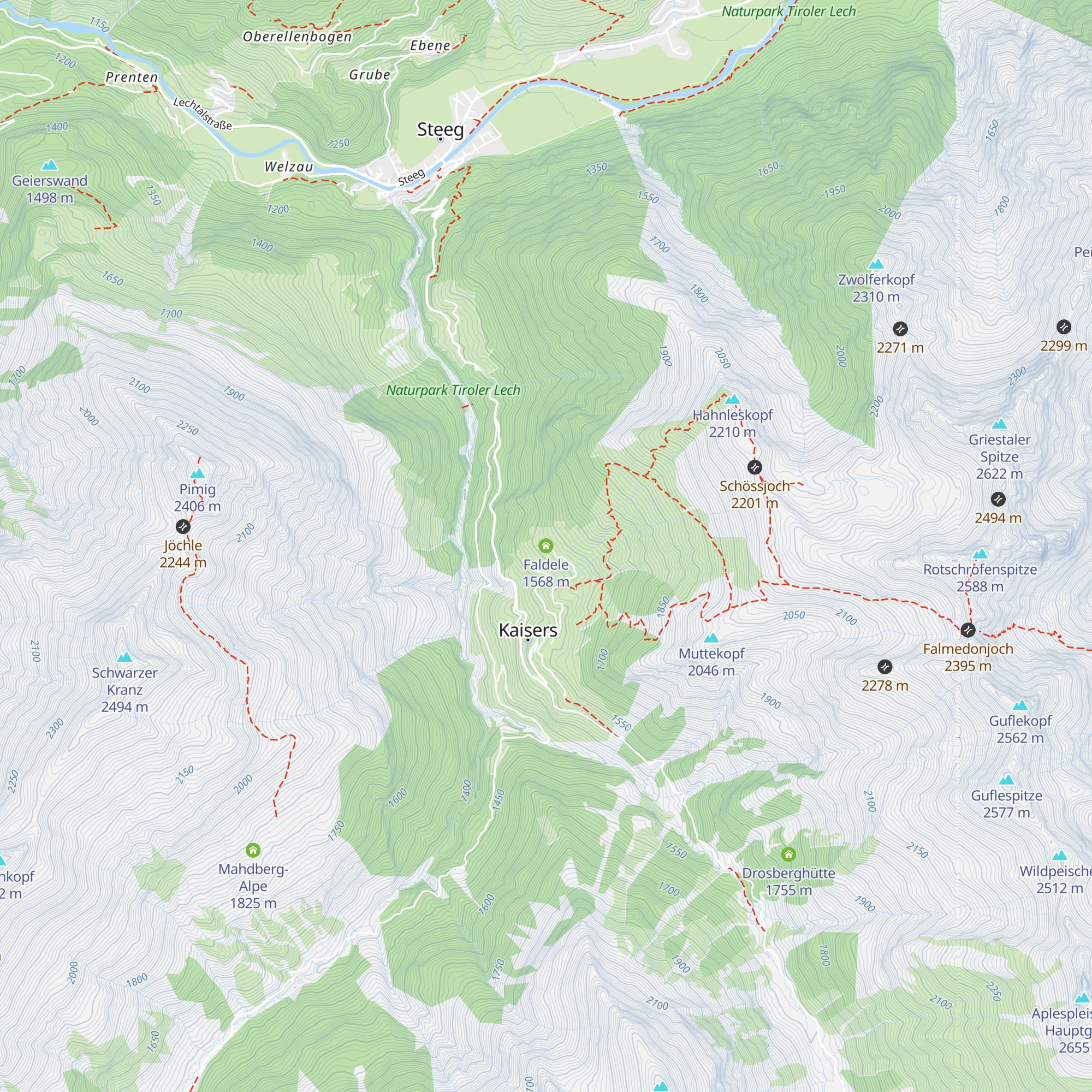 Faldele map