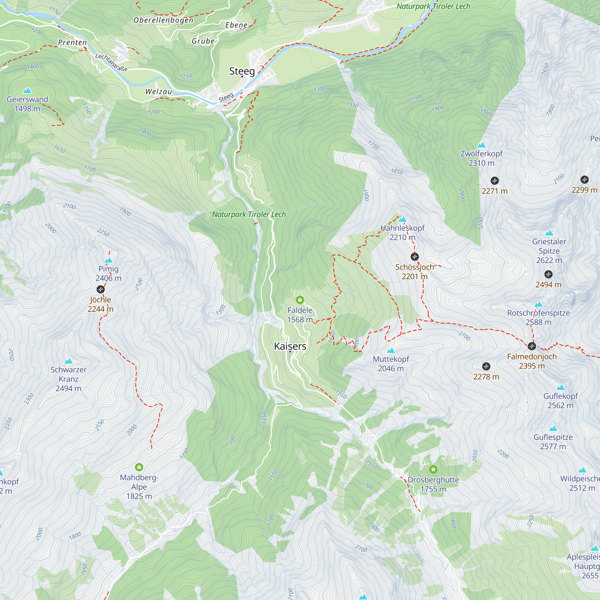 Faldele map