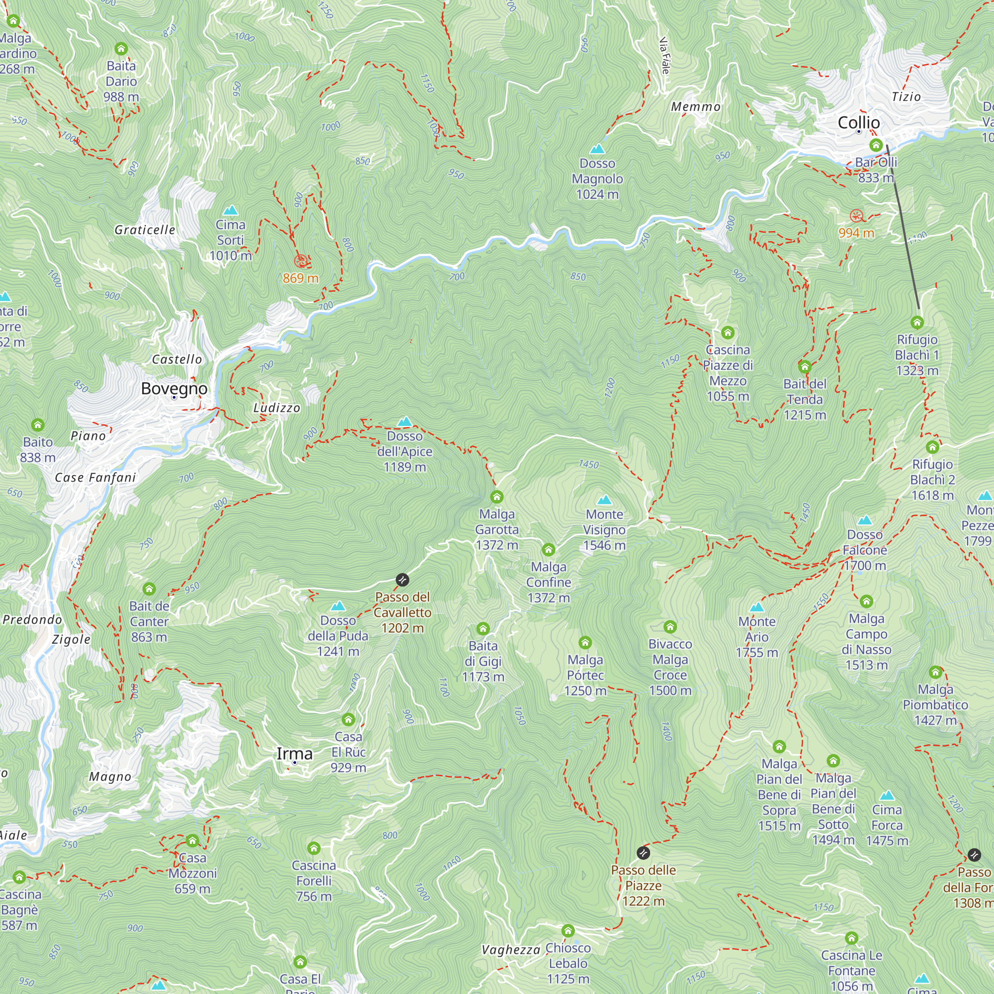 Malga Garotta map