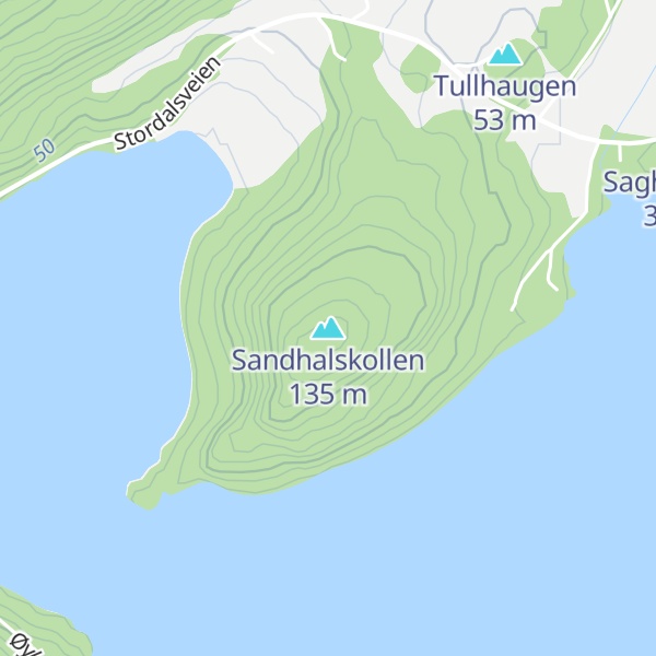 Map of Sandhalskollen