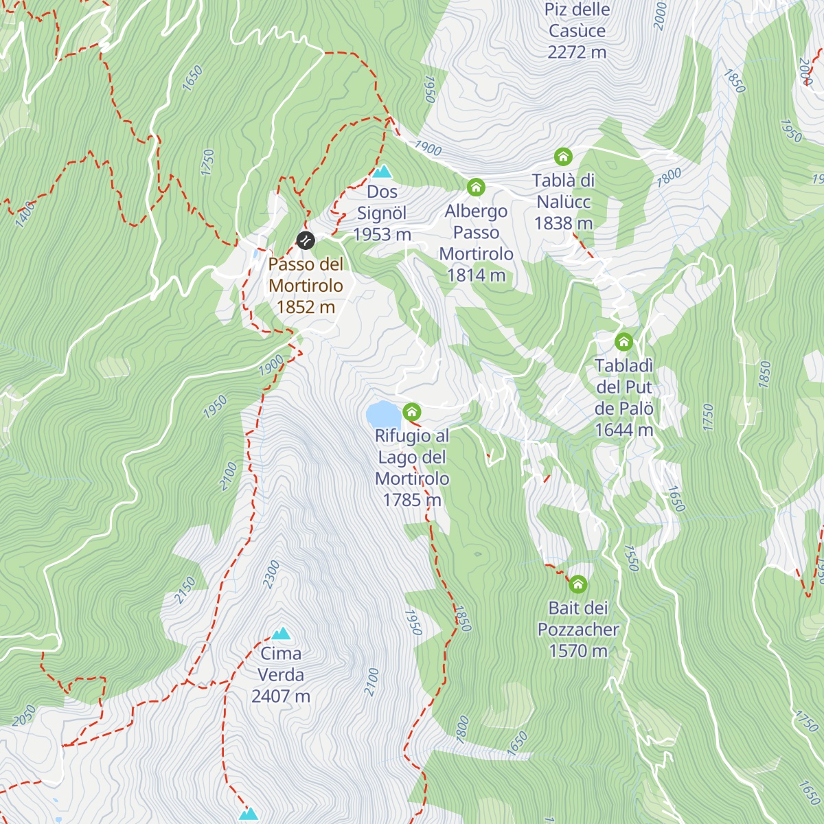 Rifugio al Lago del Mortirolo map