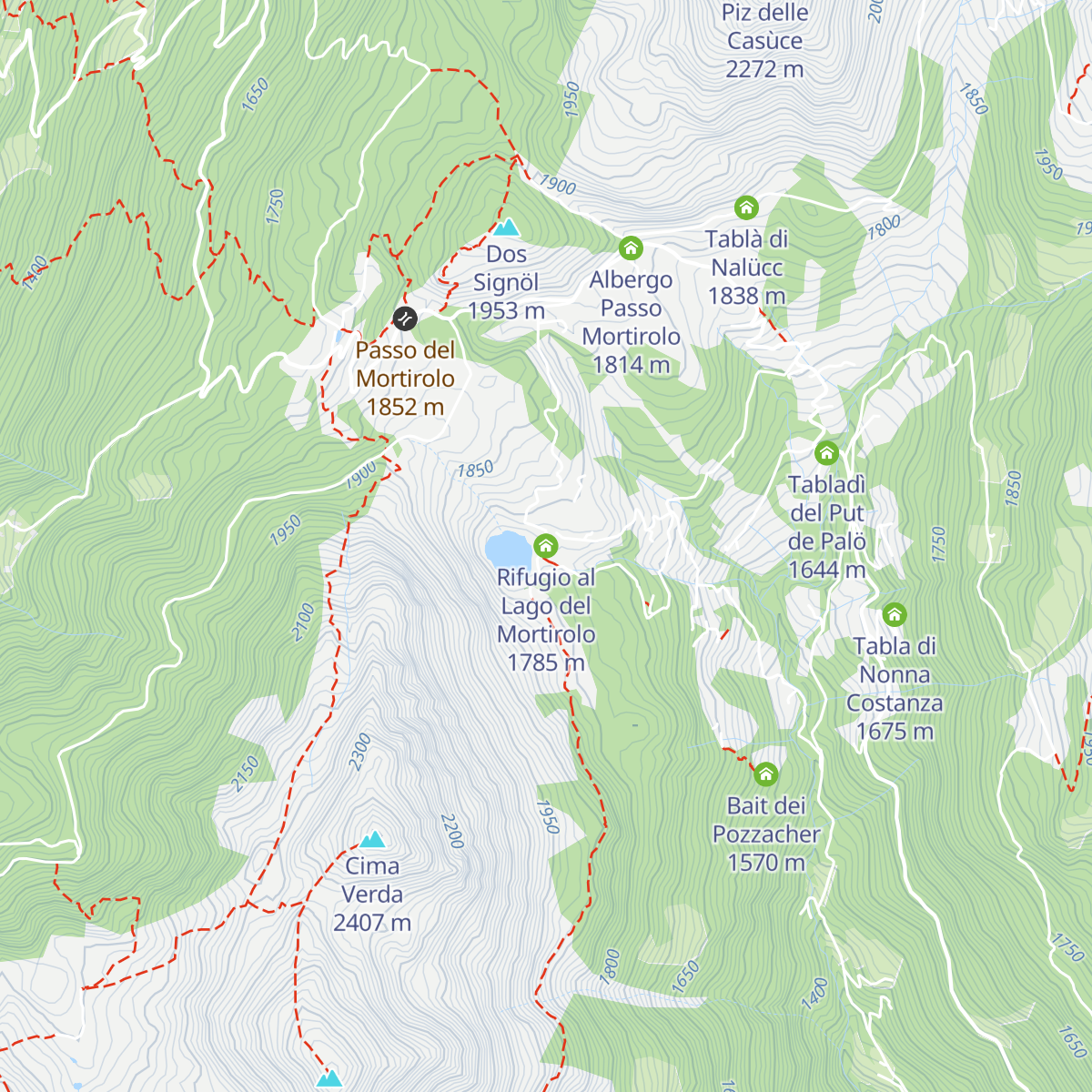 Rifugio al Lago del Mortirolo map