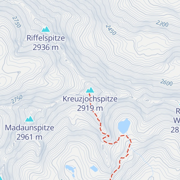 Map of Kreuzjochspitze